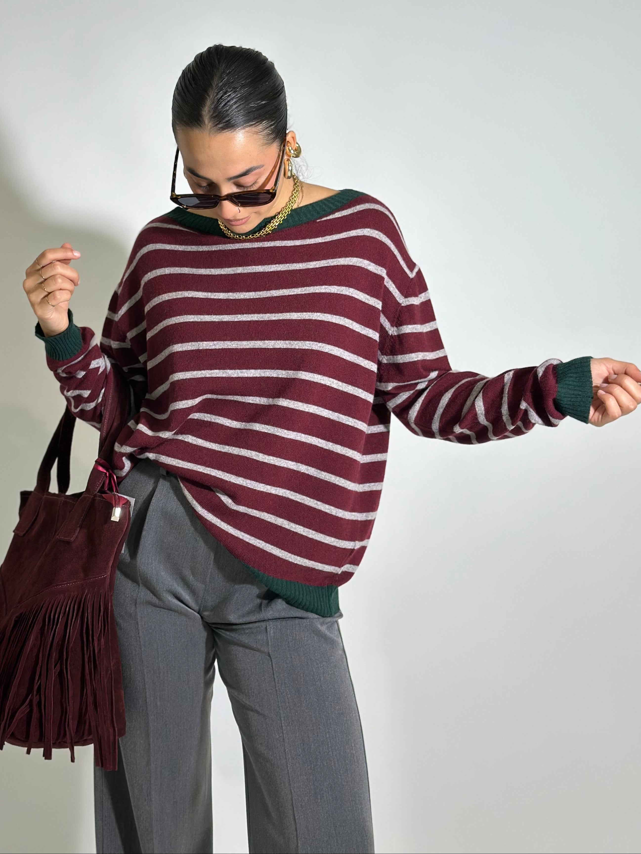 Maglia Cashmere blend 10207 BURGUNDY