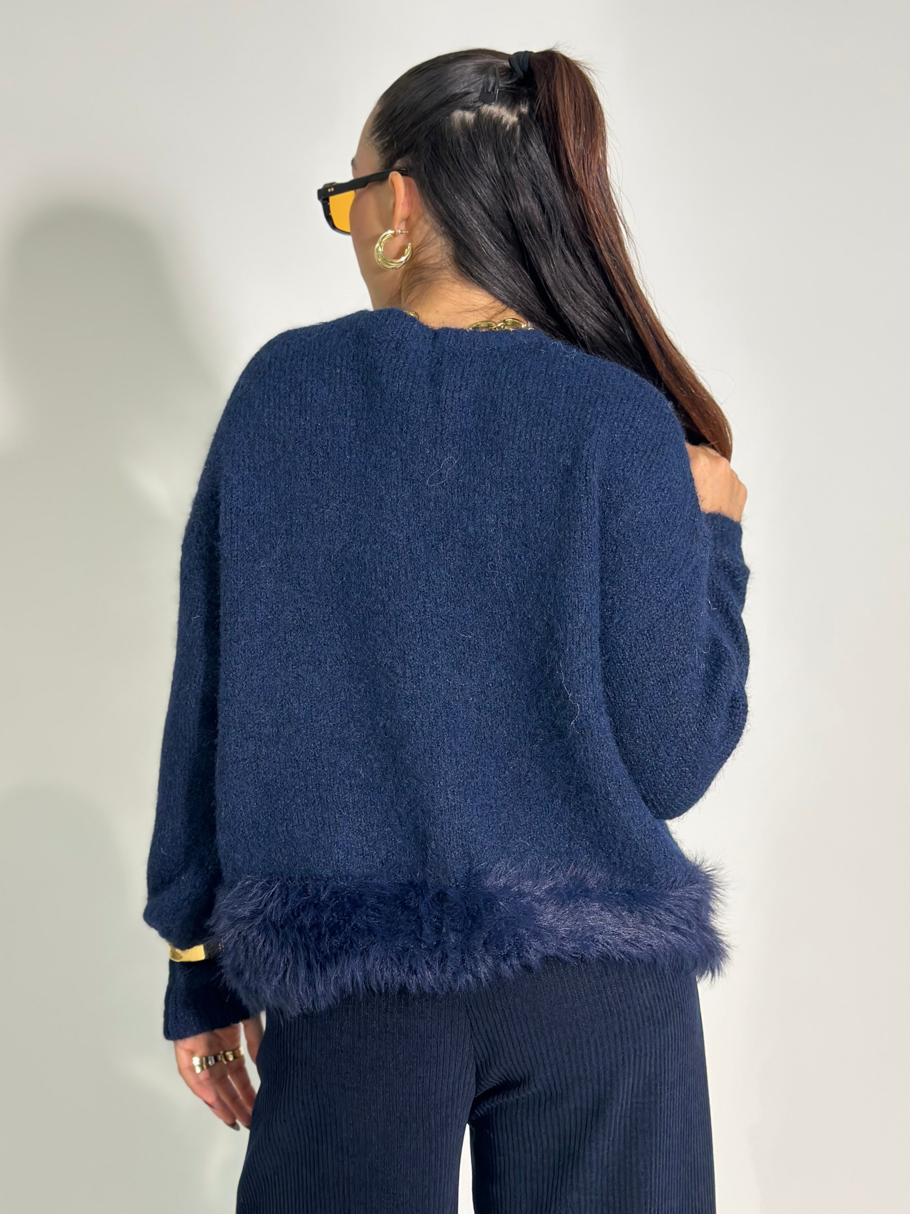 Maglia mohair J28133 BLU