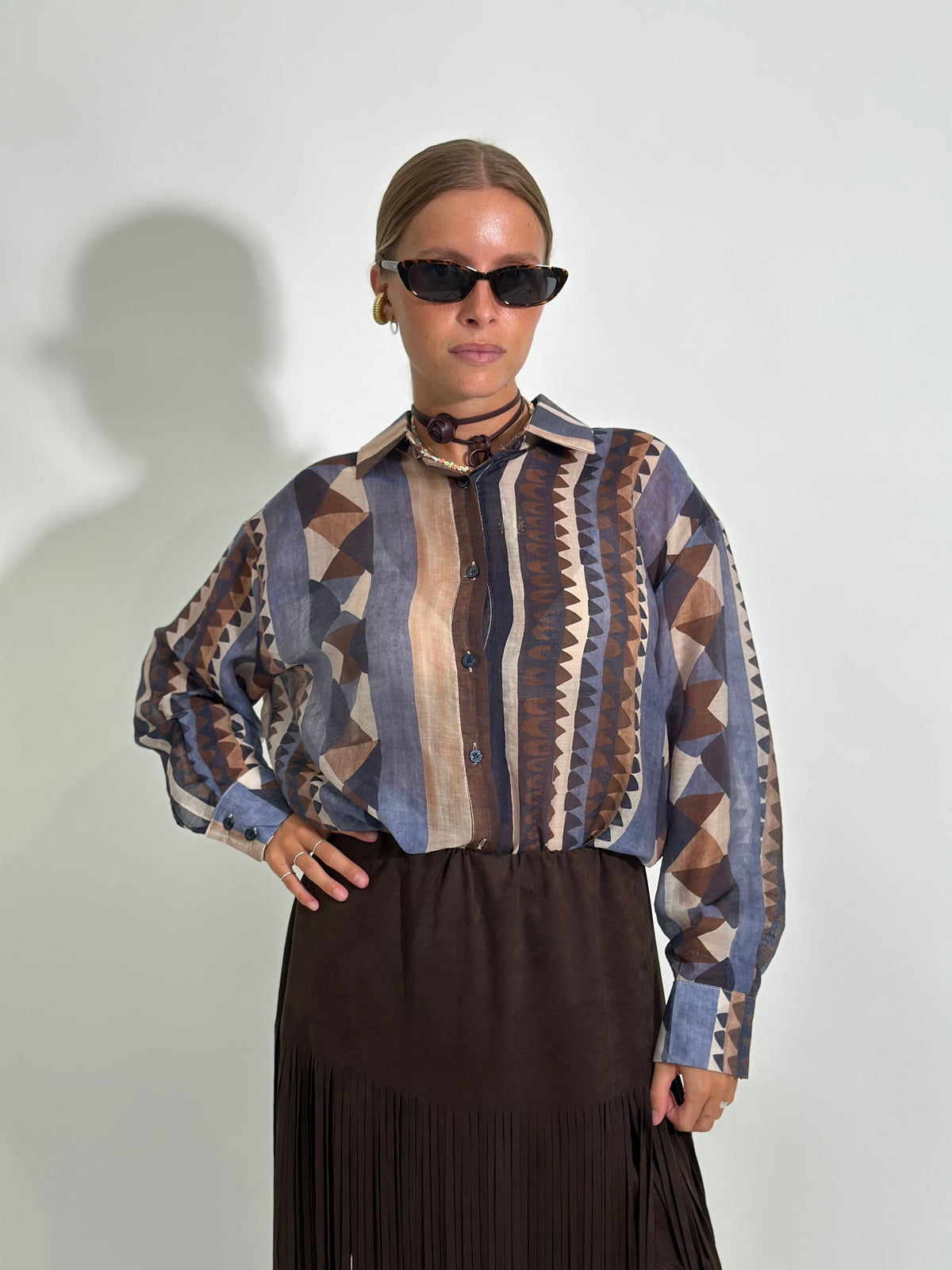 Camicia fantasia 6617 BLU