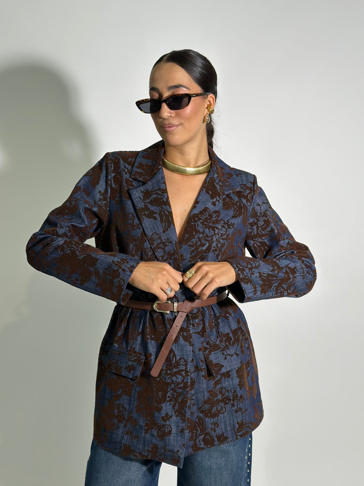 Giacca denim floccata 6907