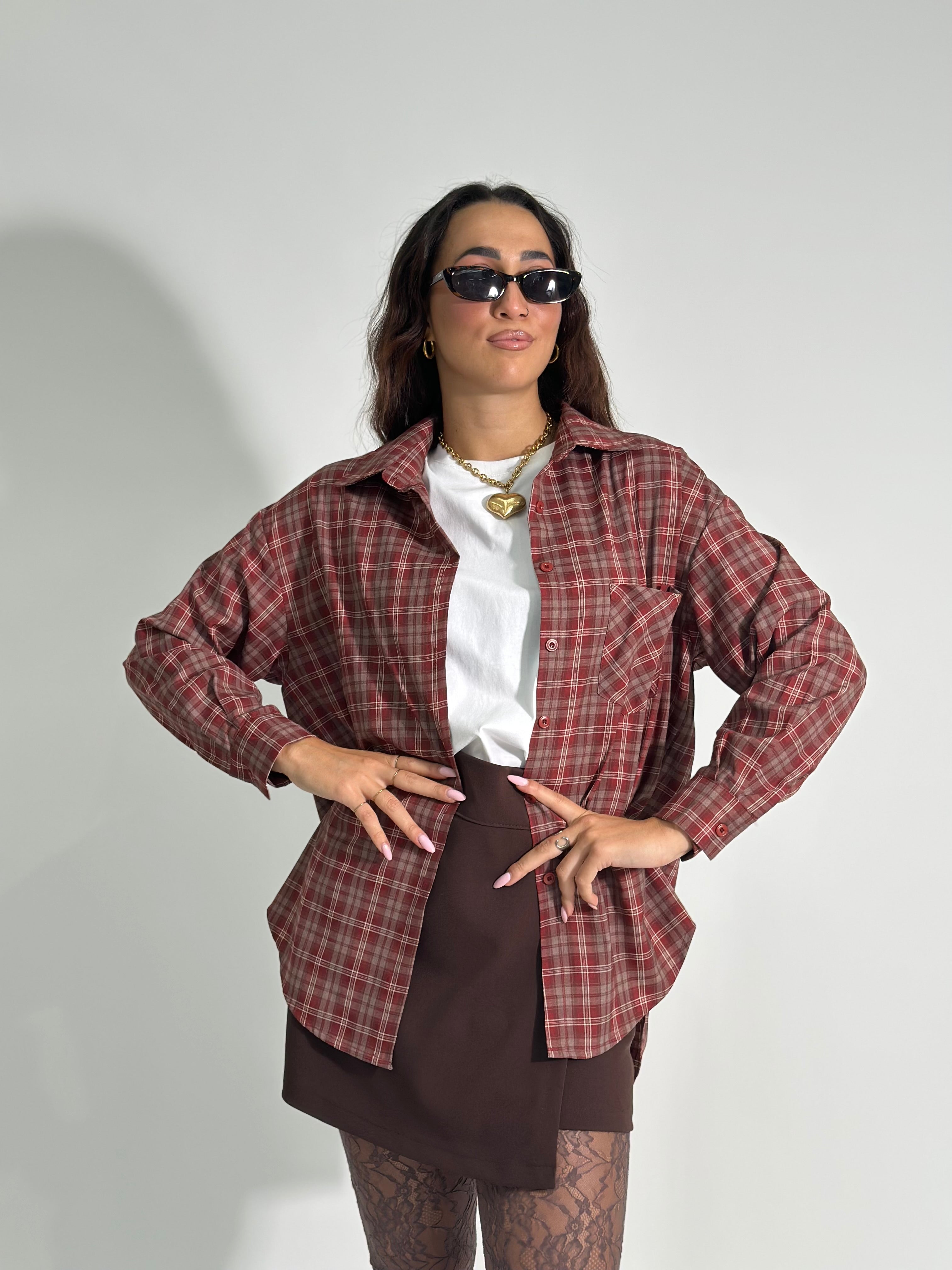 Camicia madras 17173 BURGUNDY