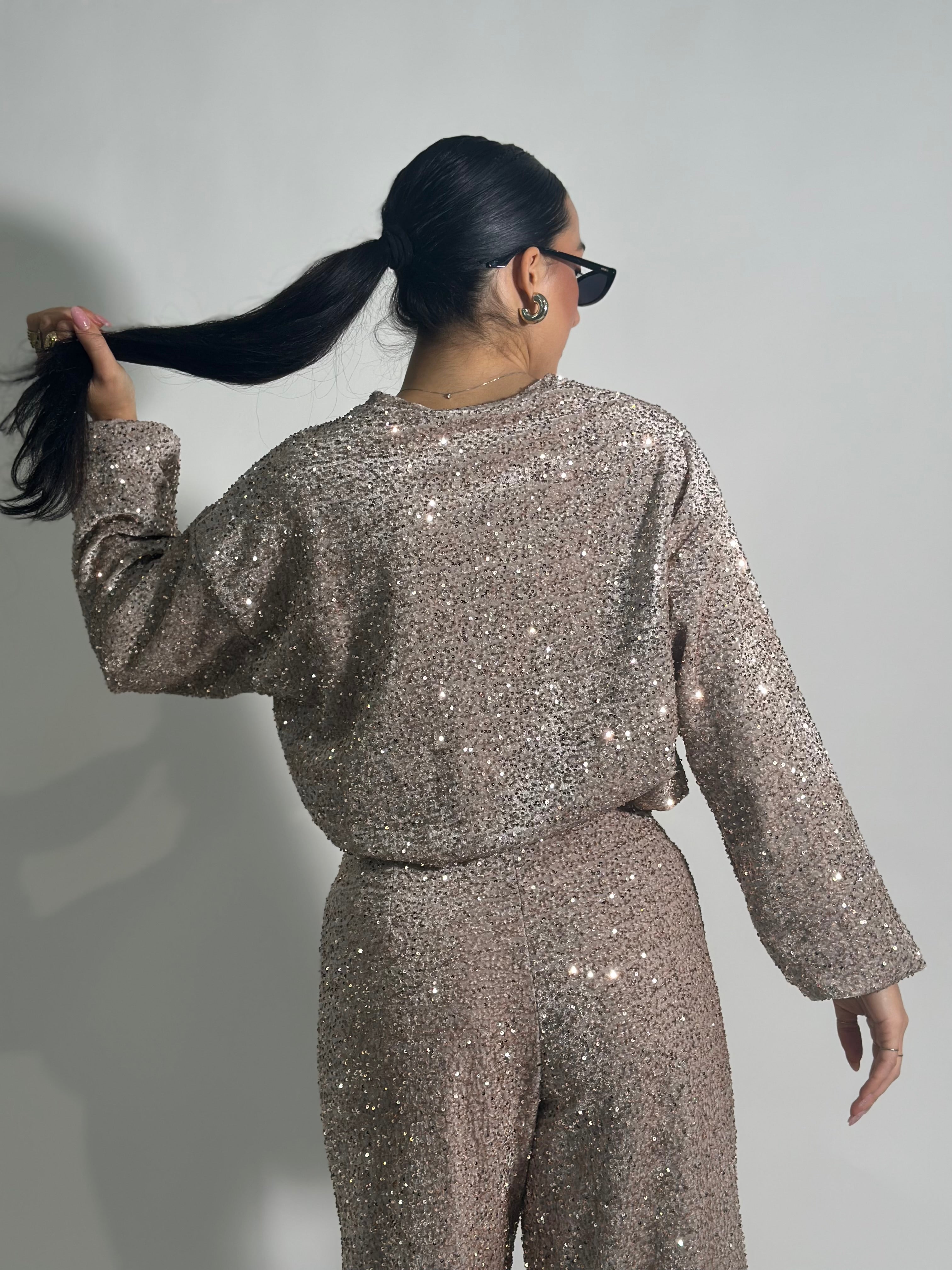 Maglia paillettes 90225 CHAMPAGNE