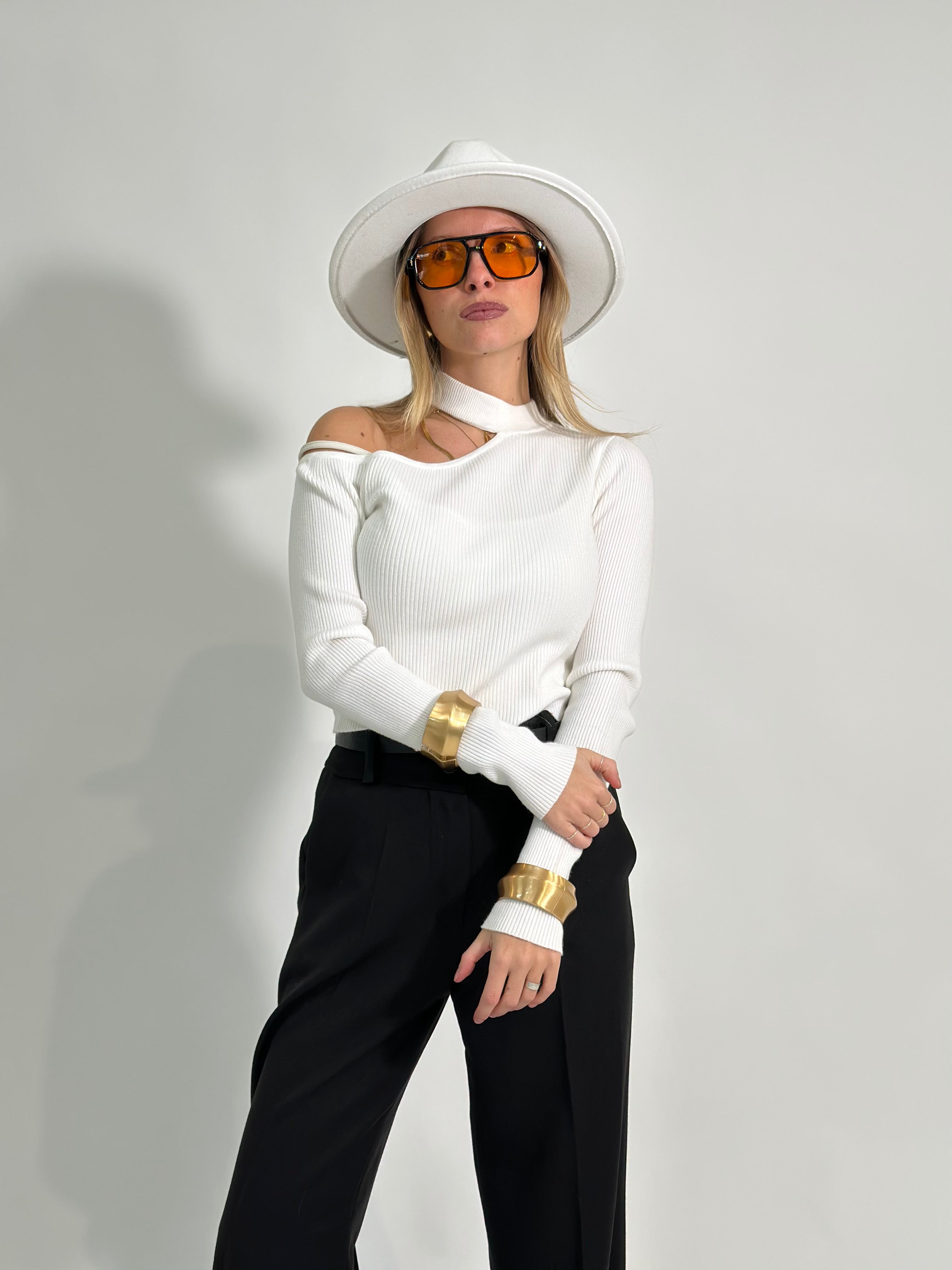 Maglia cut out crop 3022