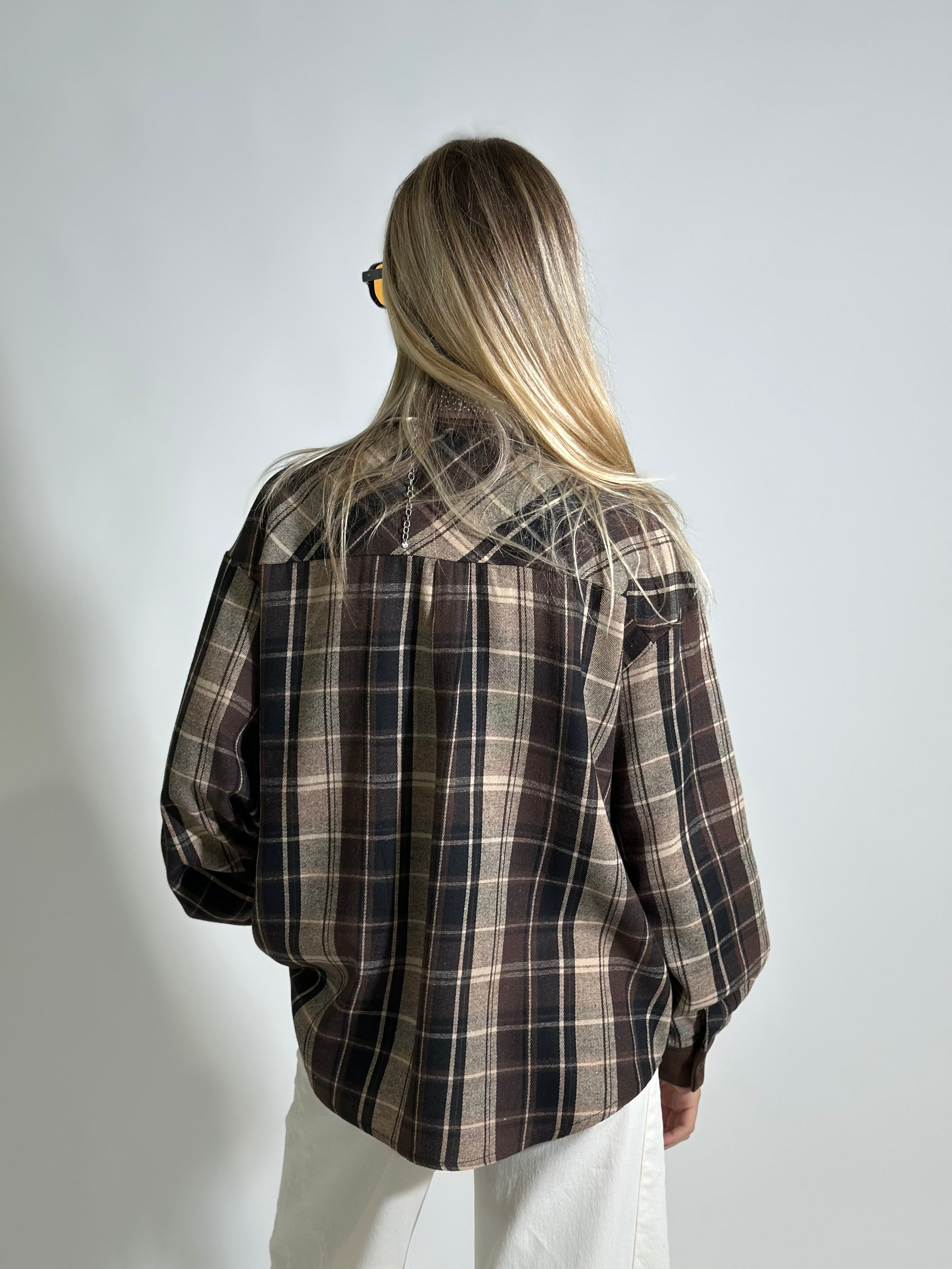 Camicia quadri strass2572