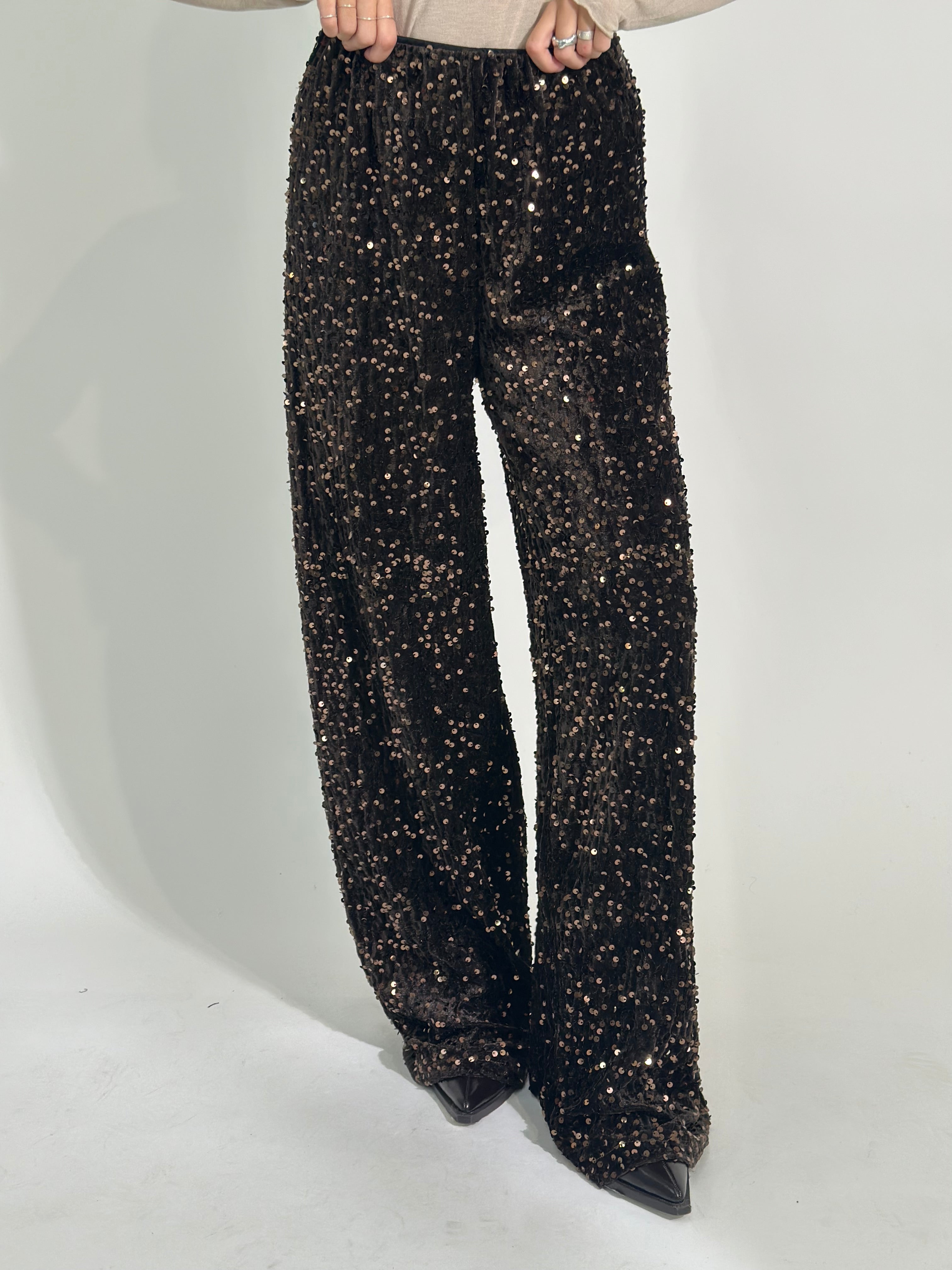 Pantalone paillettes 27833 MORO