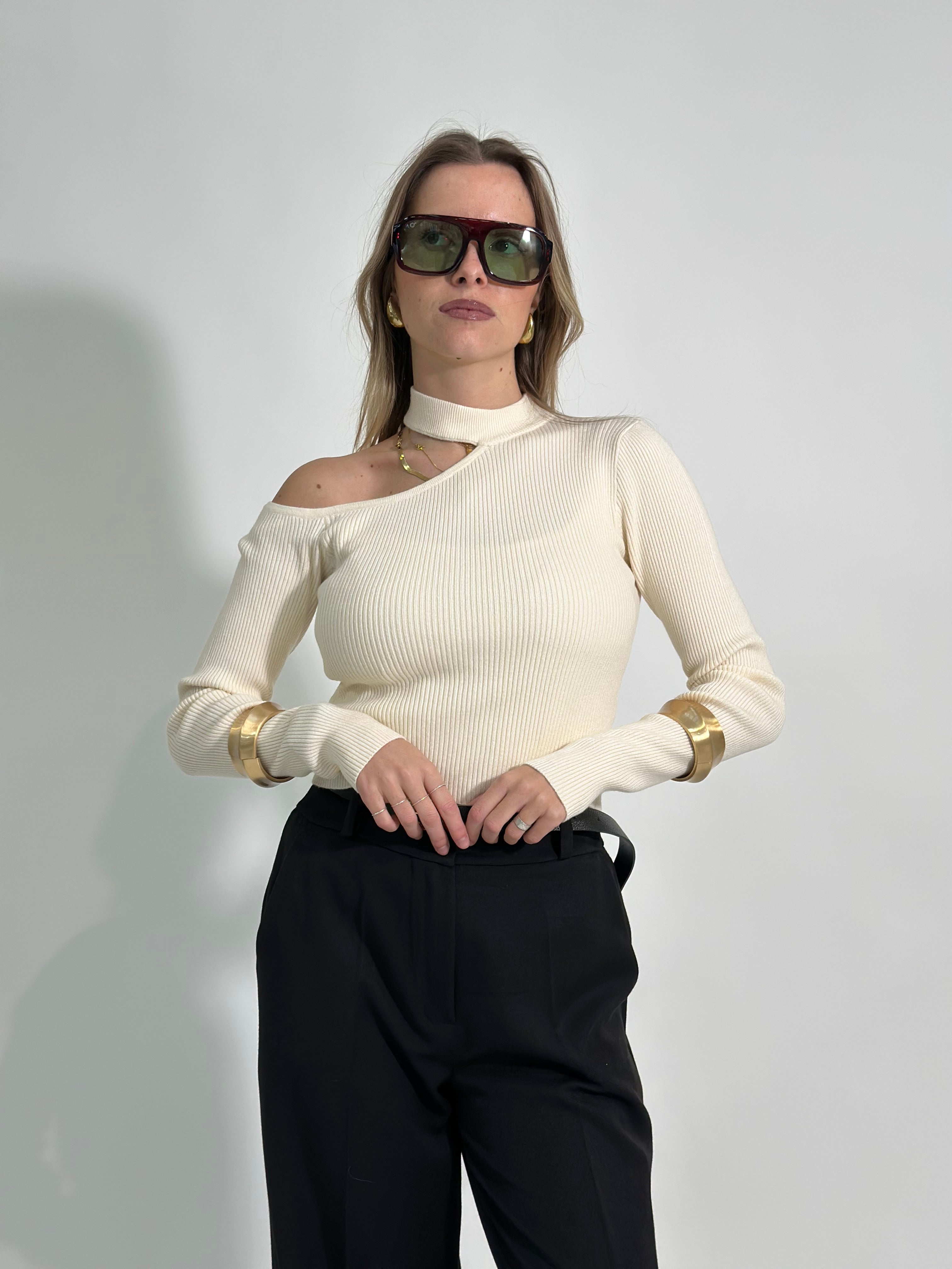 Maglia cut out crop 3022