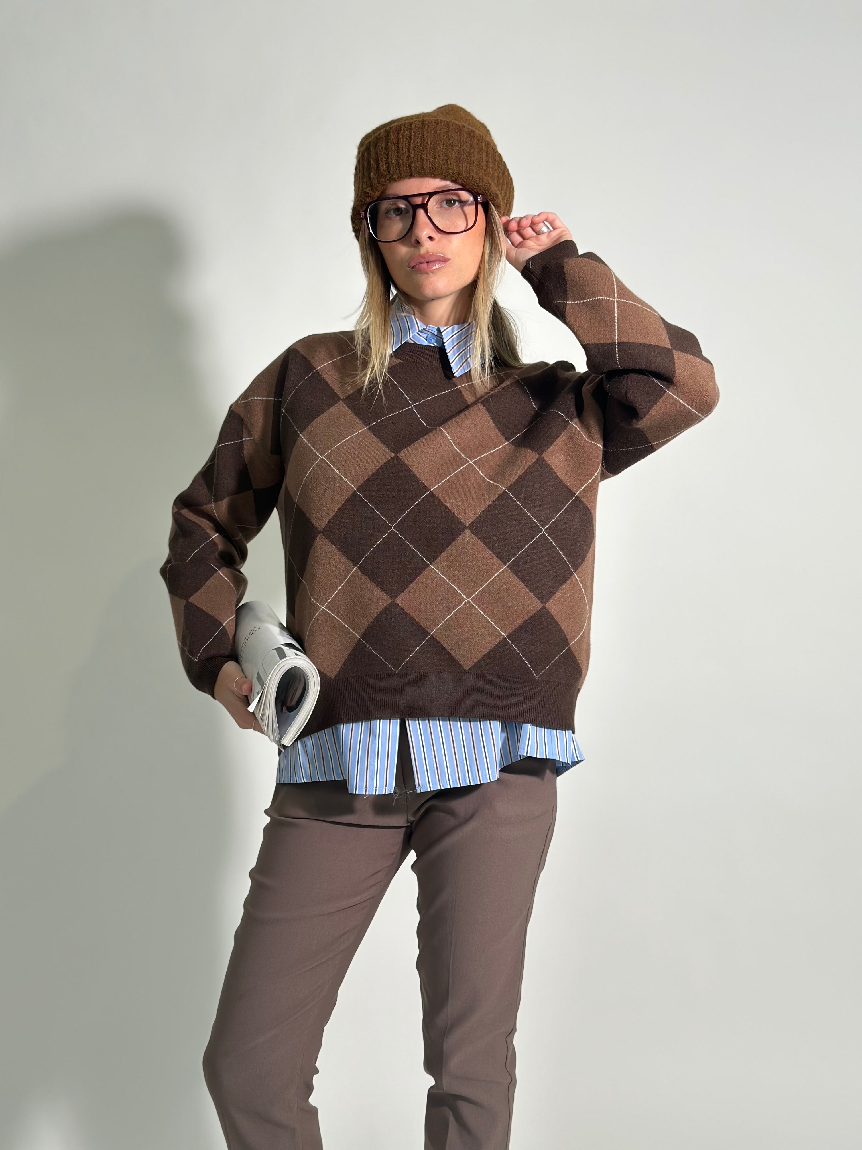 Maglia rombi 5623 MORO