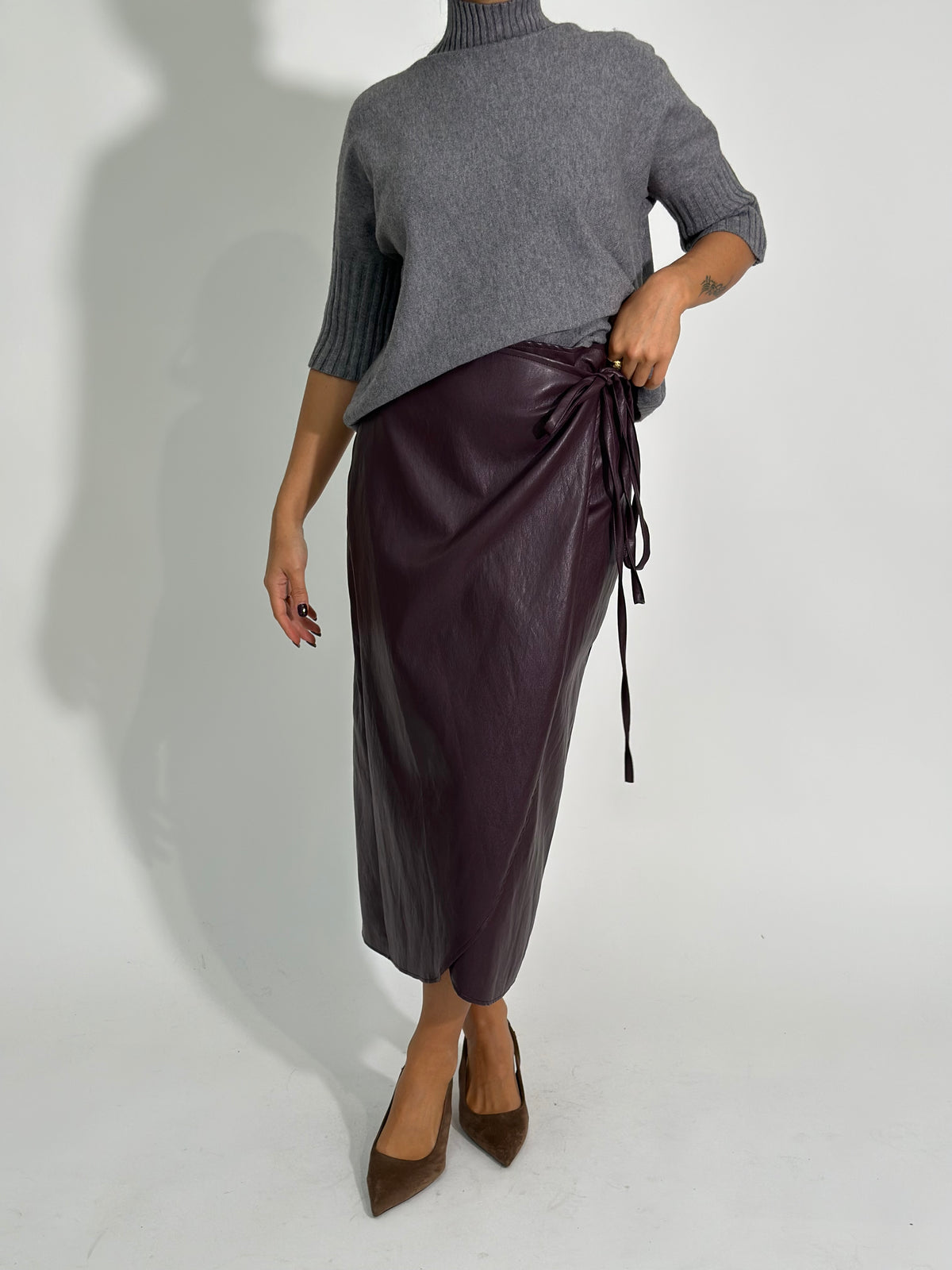 Gonna ecopelle portafoglio 72926 BORDO'