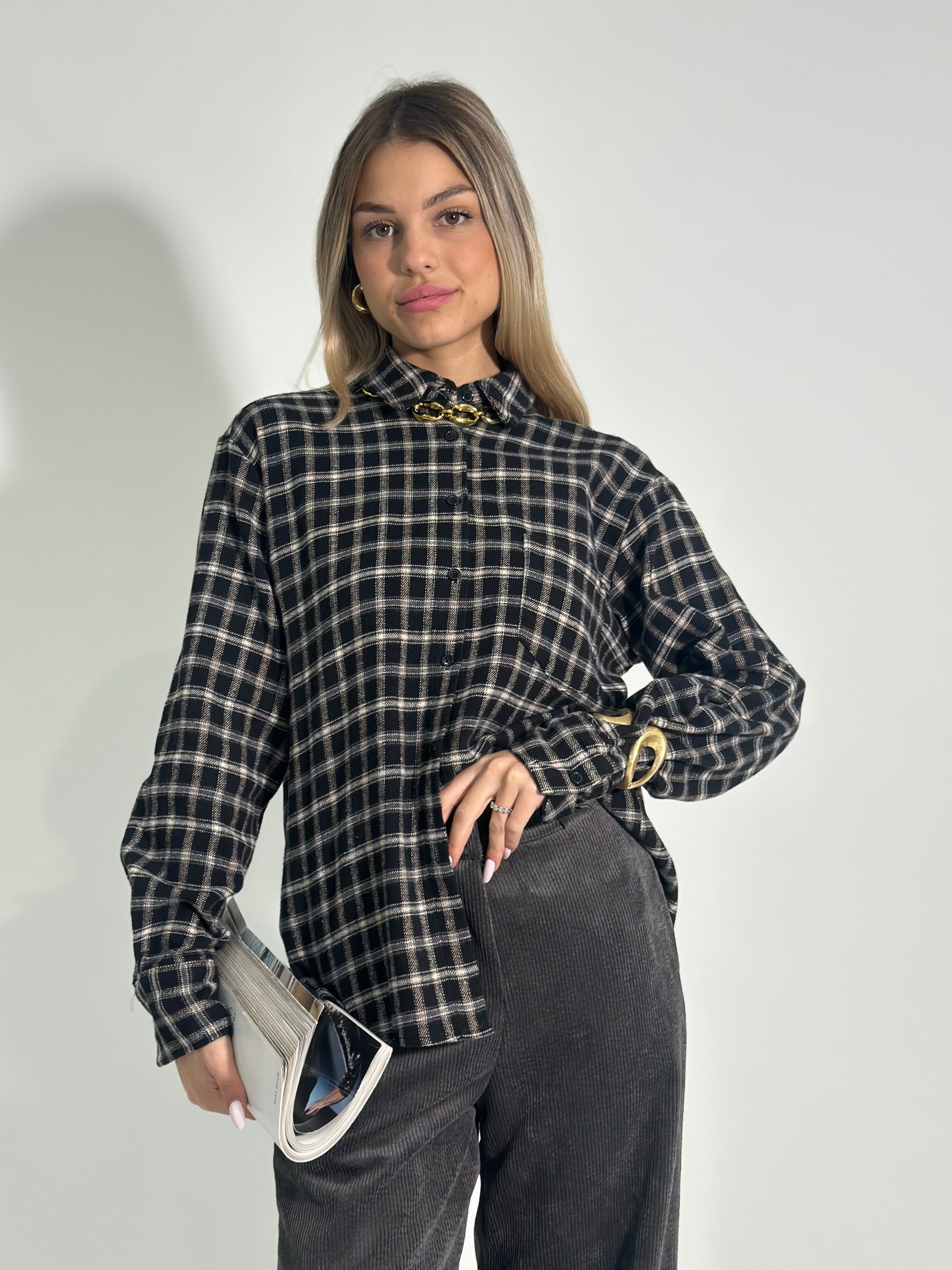 Camicia scozzese 2735 NERO