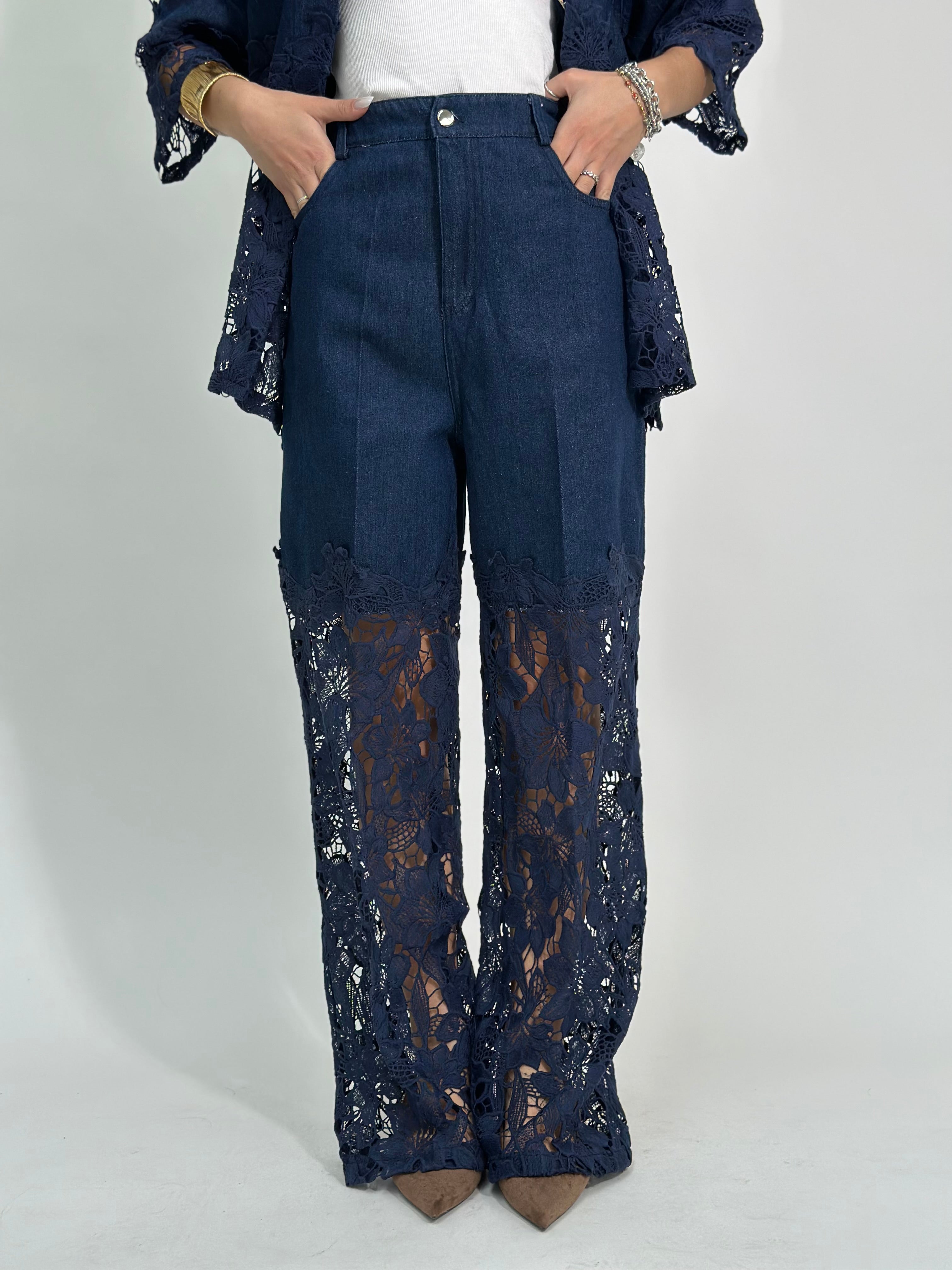 Completo denim e pizzo 97191 BLU JEANS