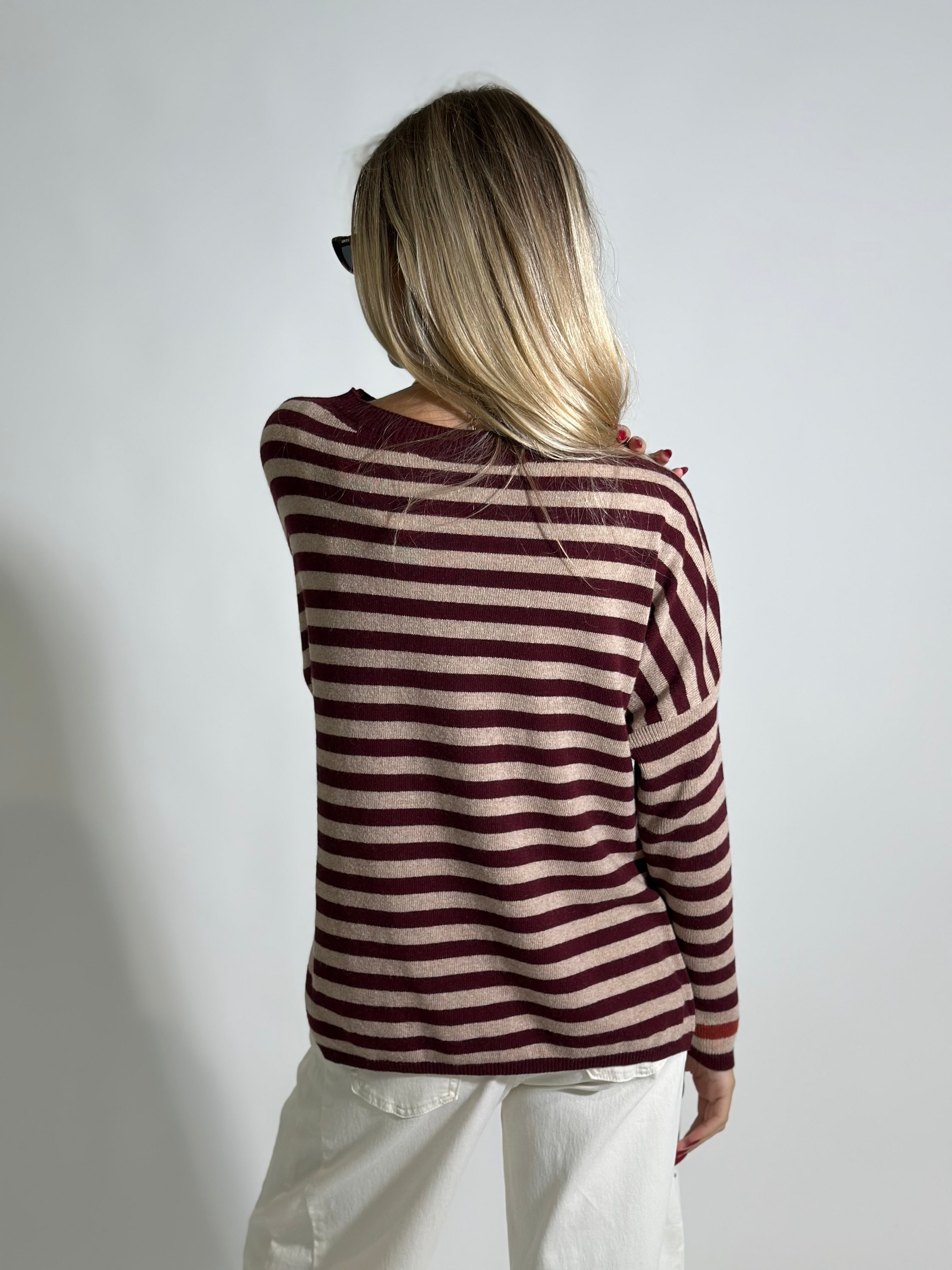 Maglia cashmere blend riga 10225 BURGUNDY
