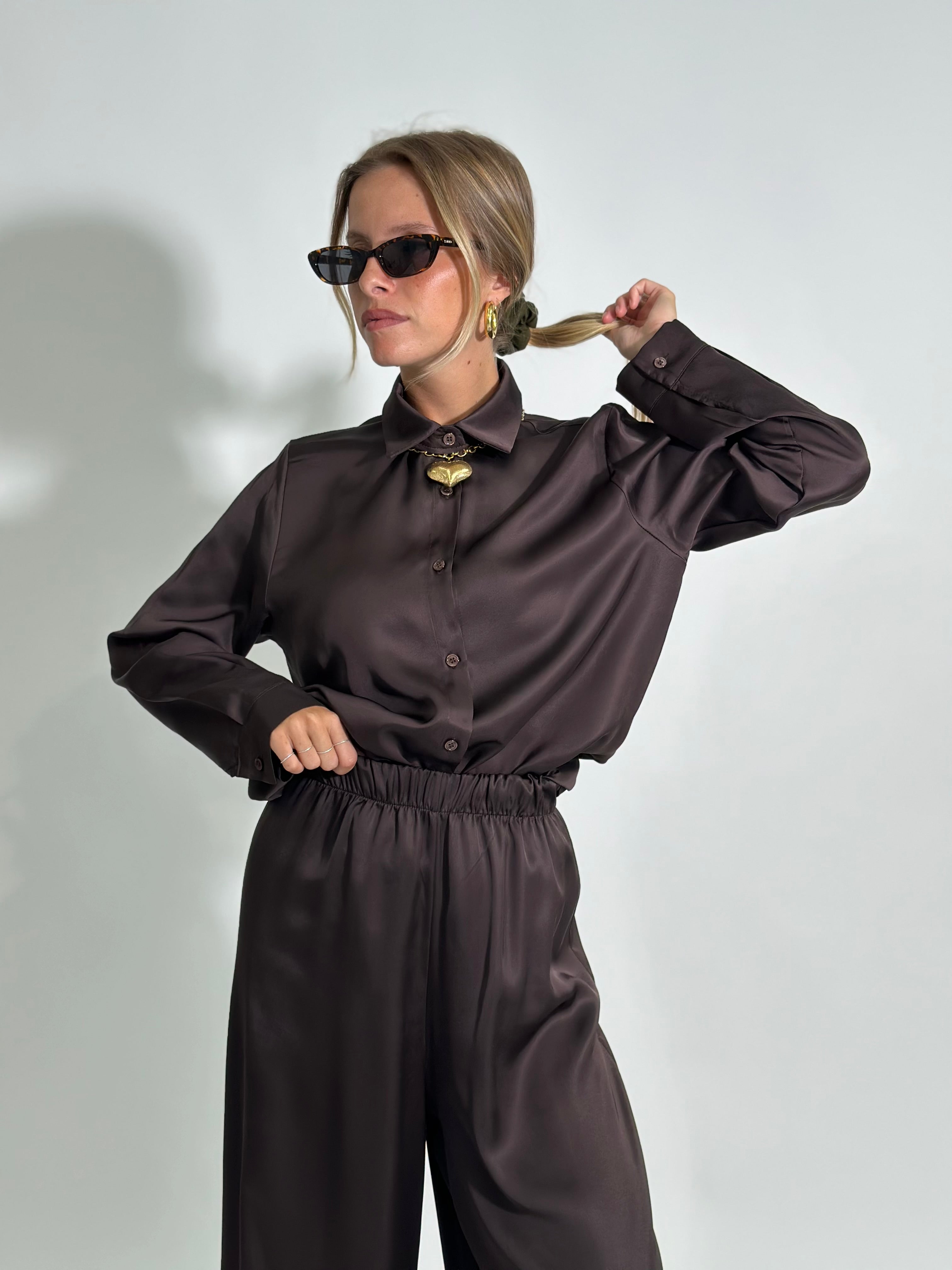Camicia fluida 1081 MARRONE