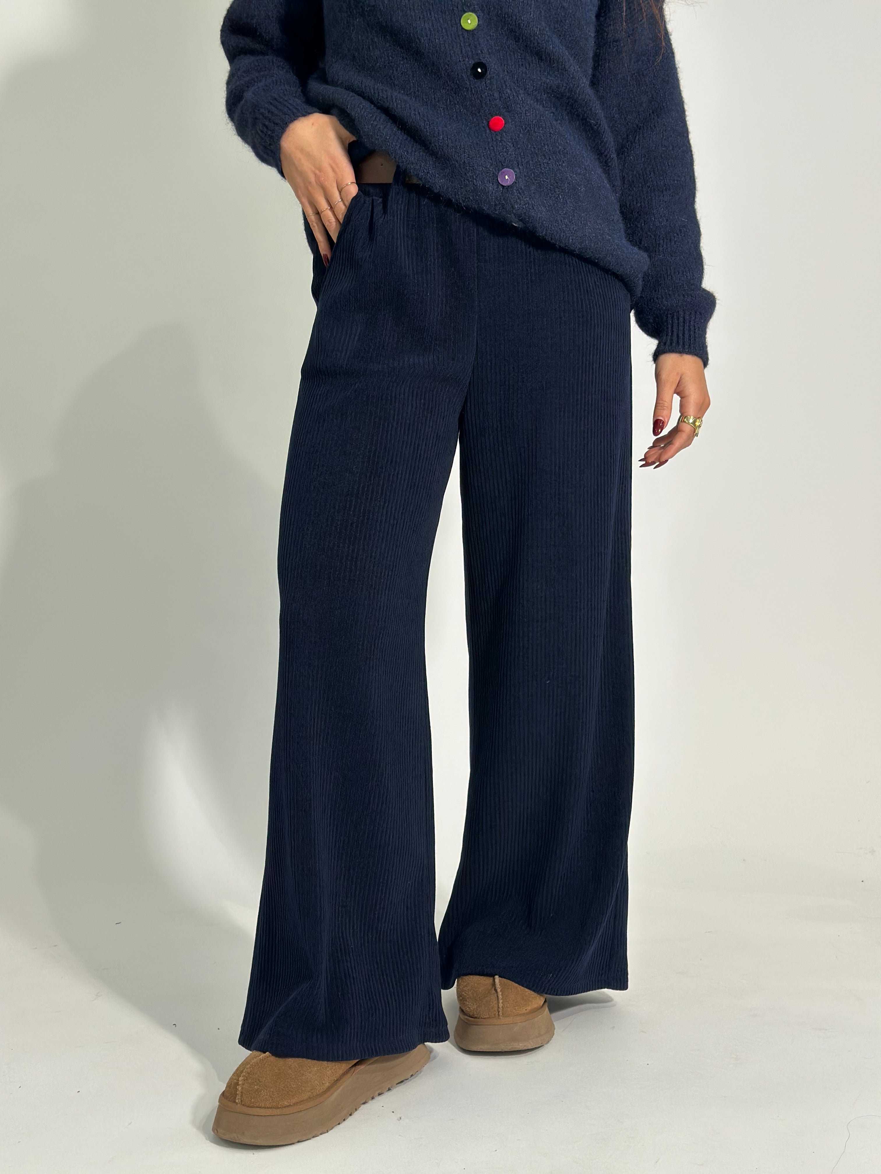 Pantalone costina 6156 BLU