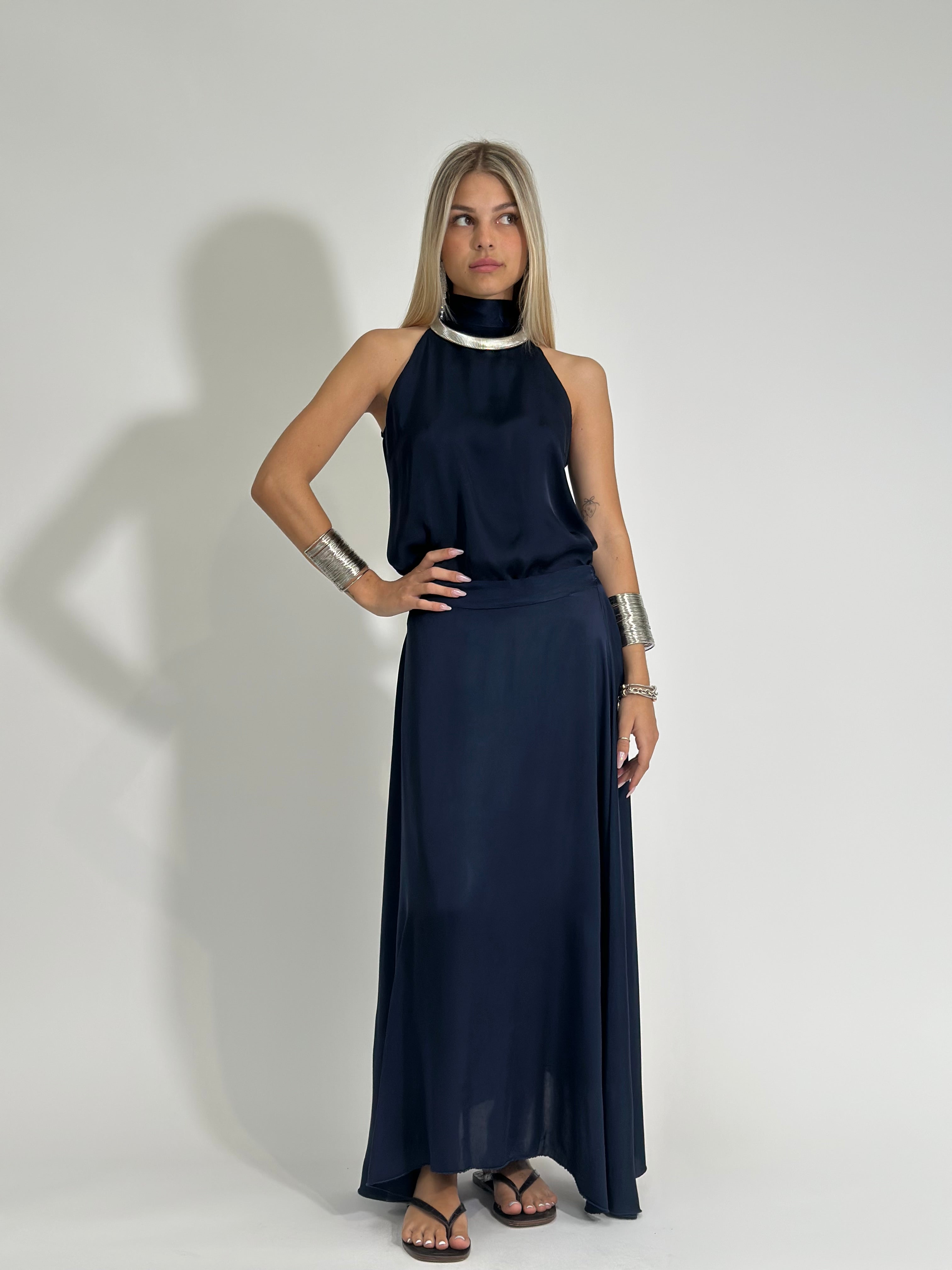 Gonna viscosa 31919 BLU