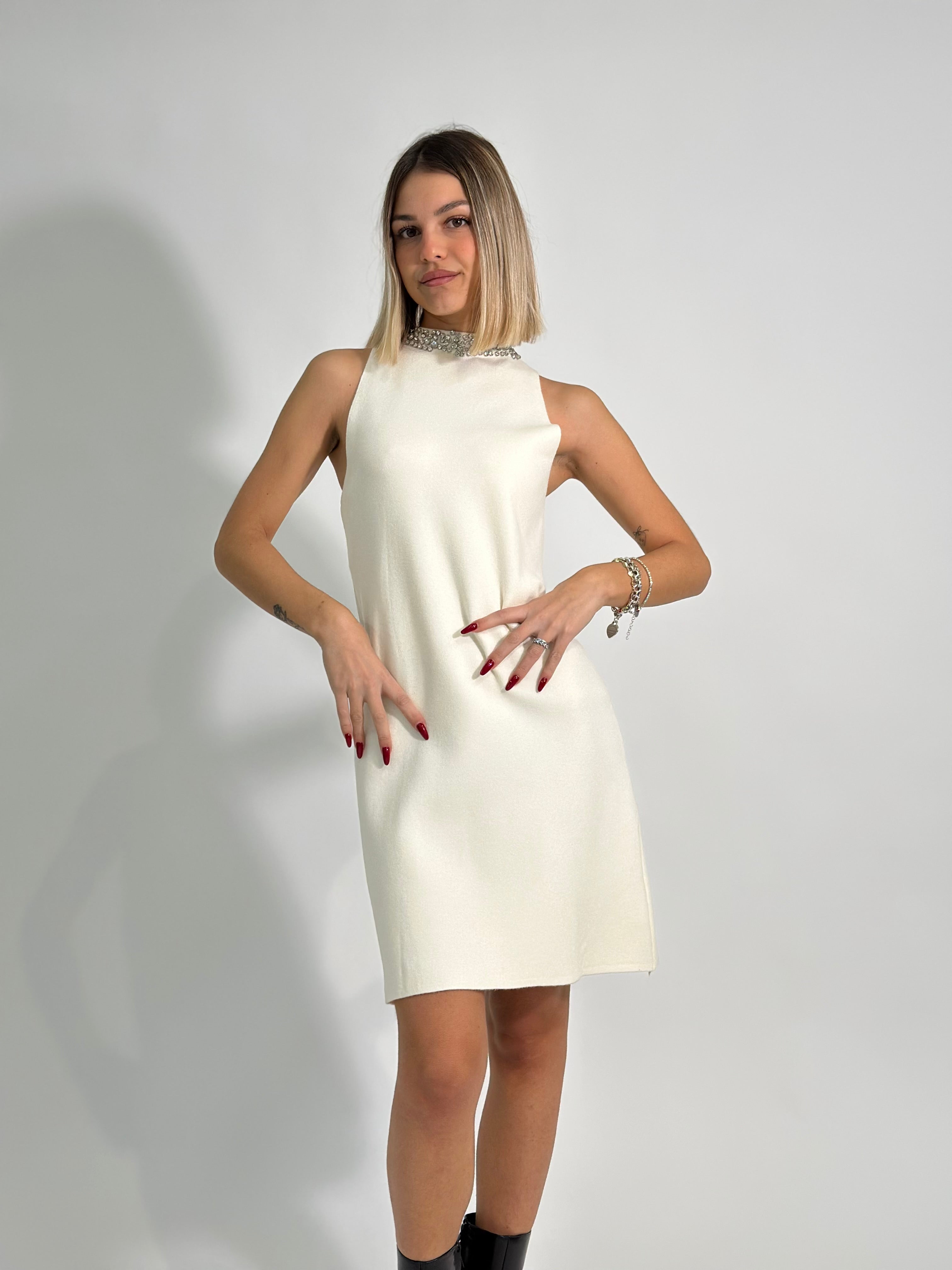 Abito cristalli 5370 PANNA