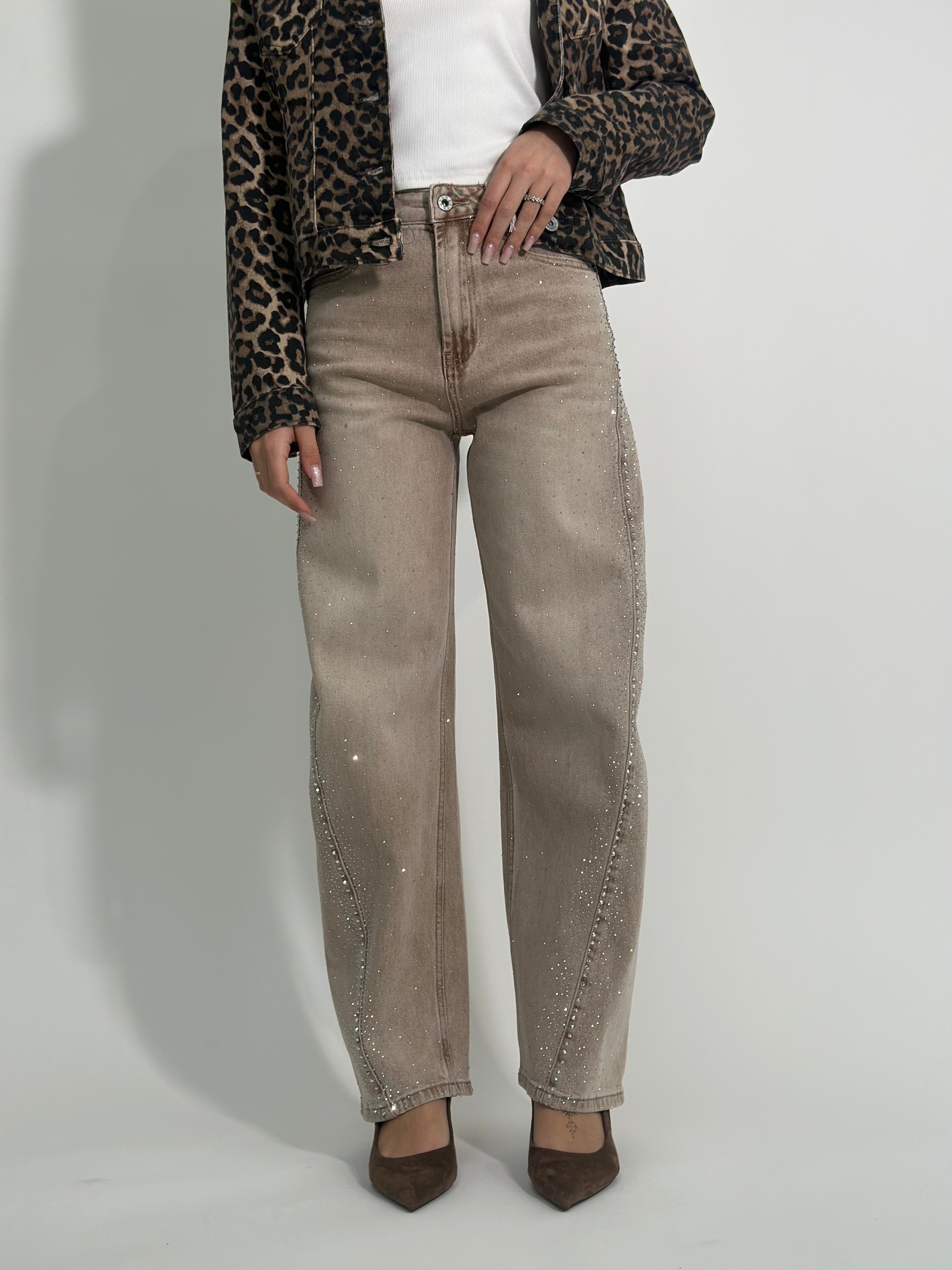 Jeans baloon borchie 5115 camel