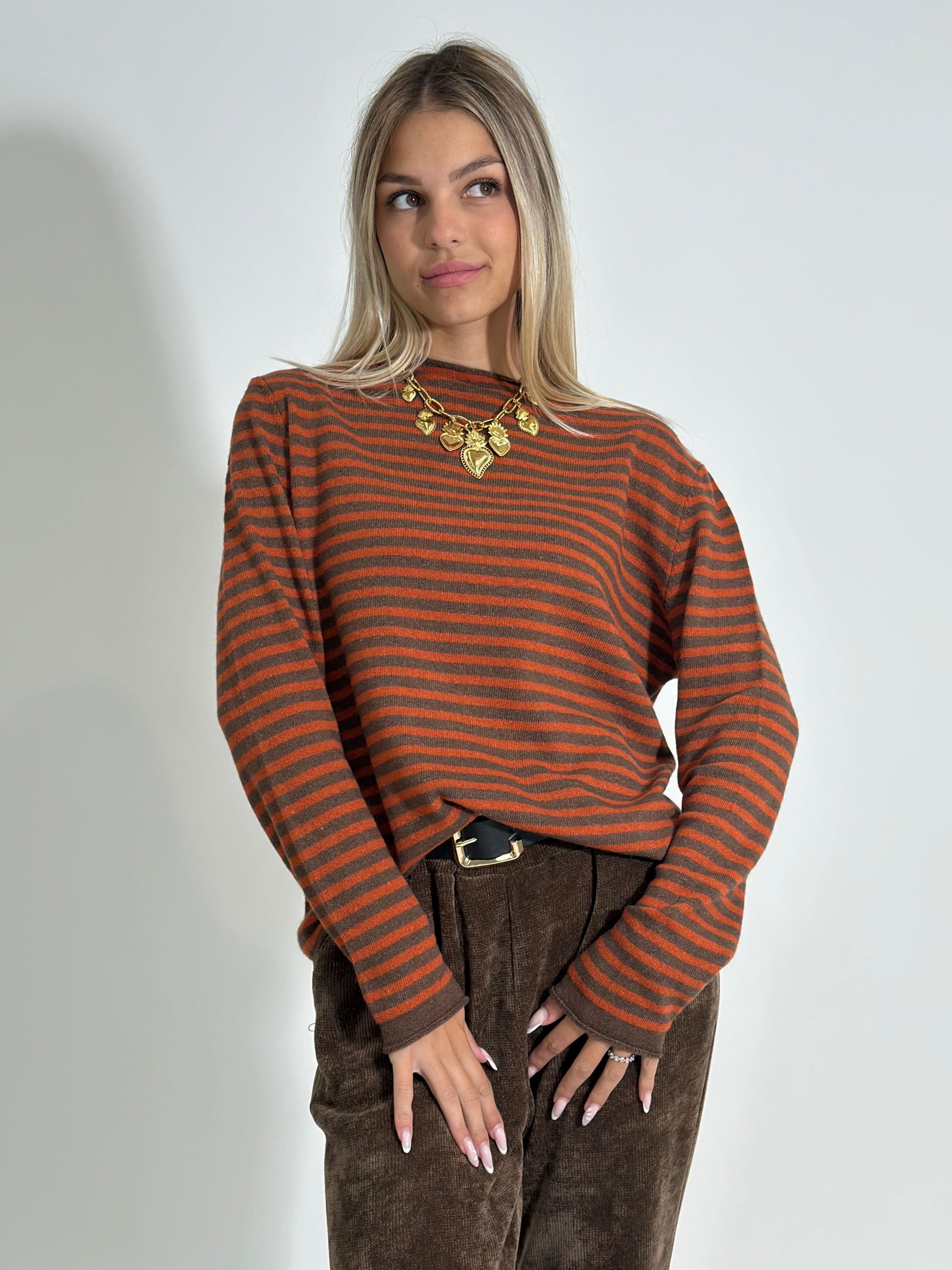 Maglia cashmere blend 6631 ARANCIO