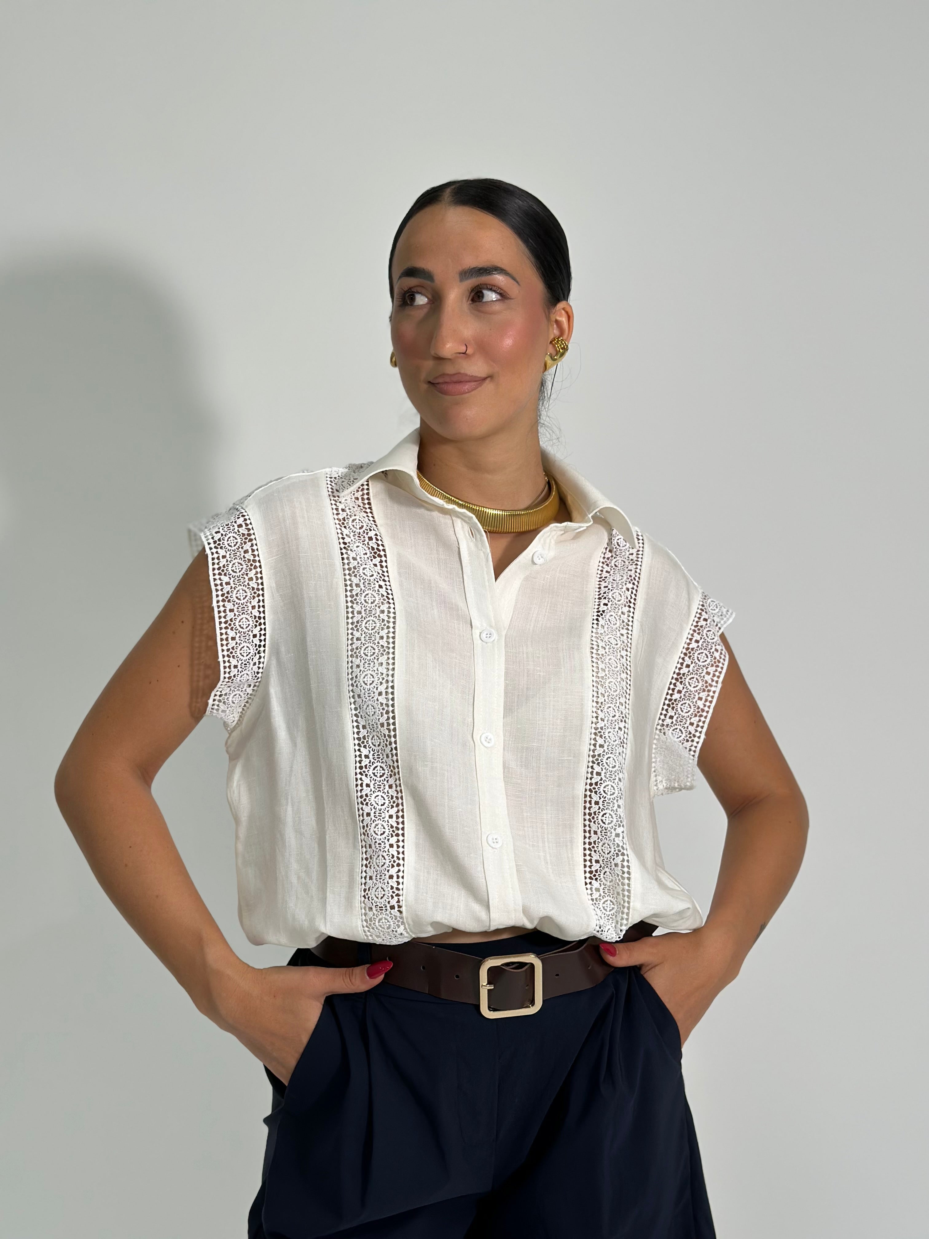 Camicia lino bombon K863