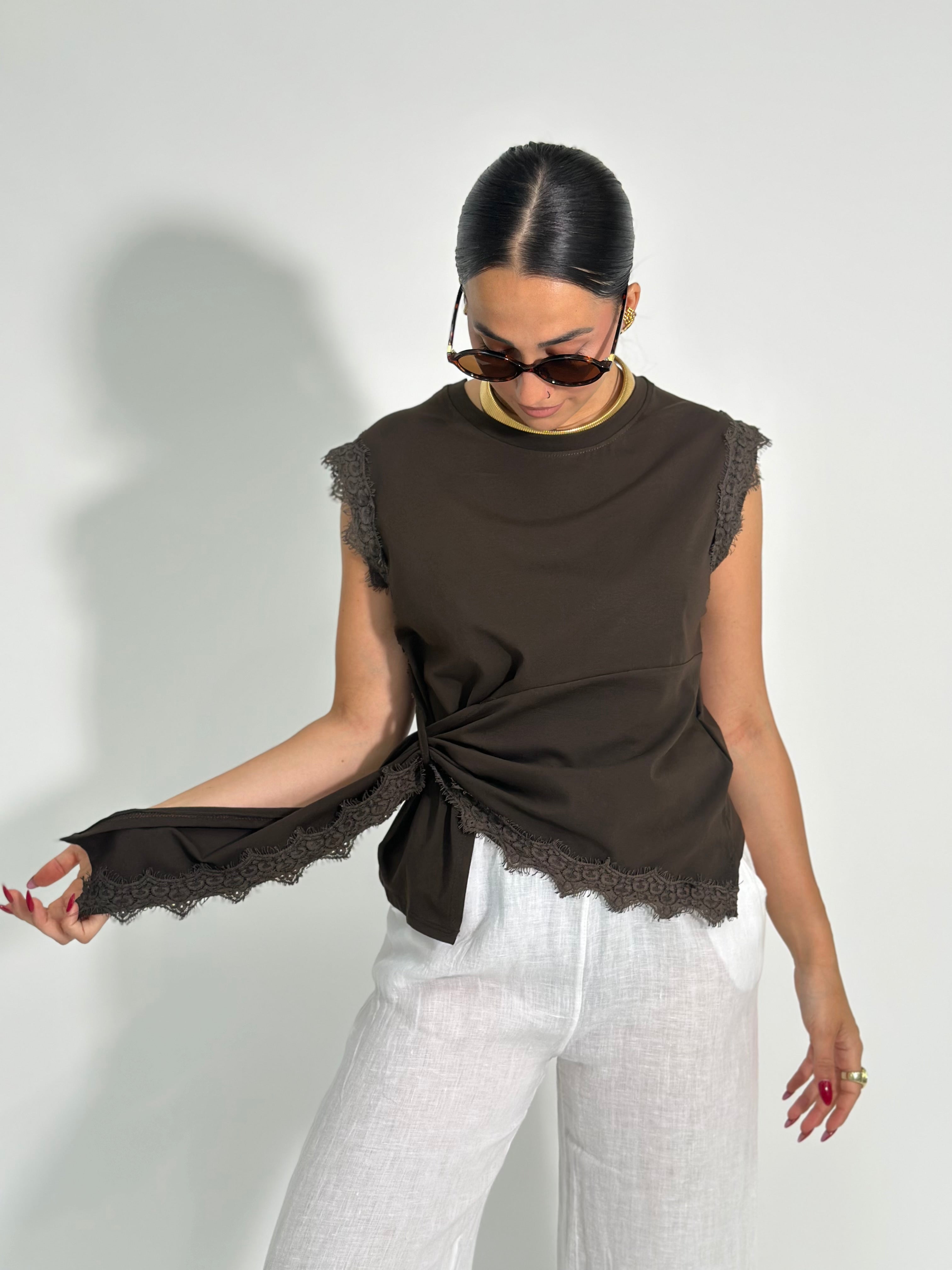 Maglia fiocco pizzo 8388