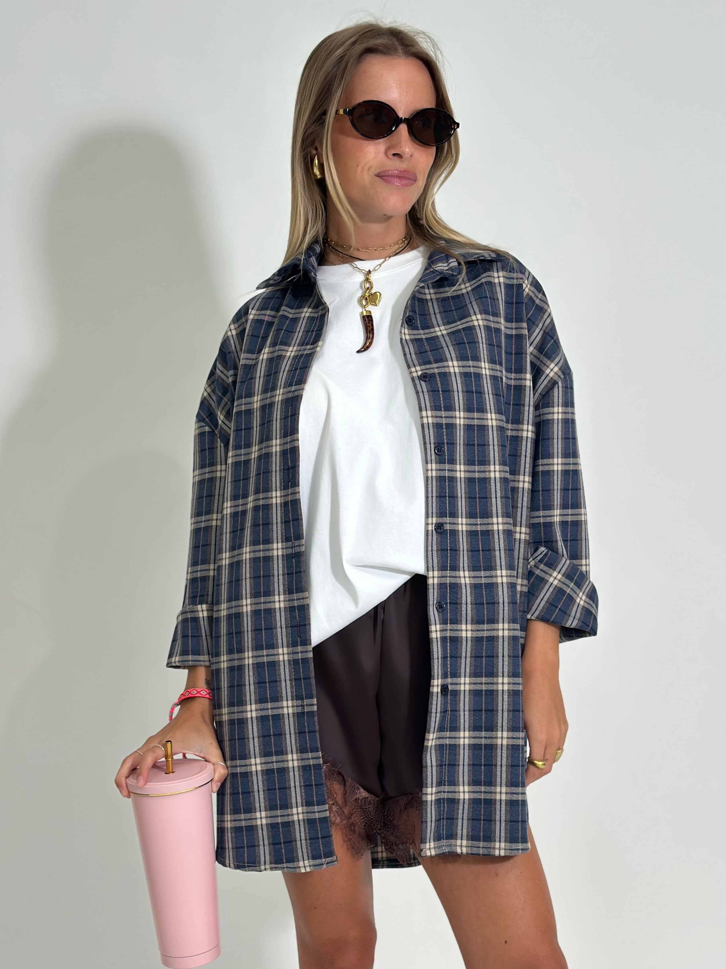 Camicia check 4898 BLU