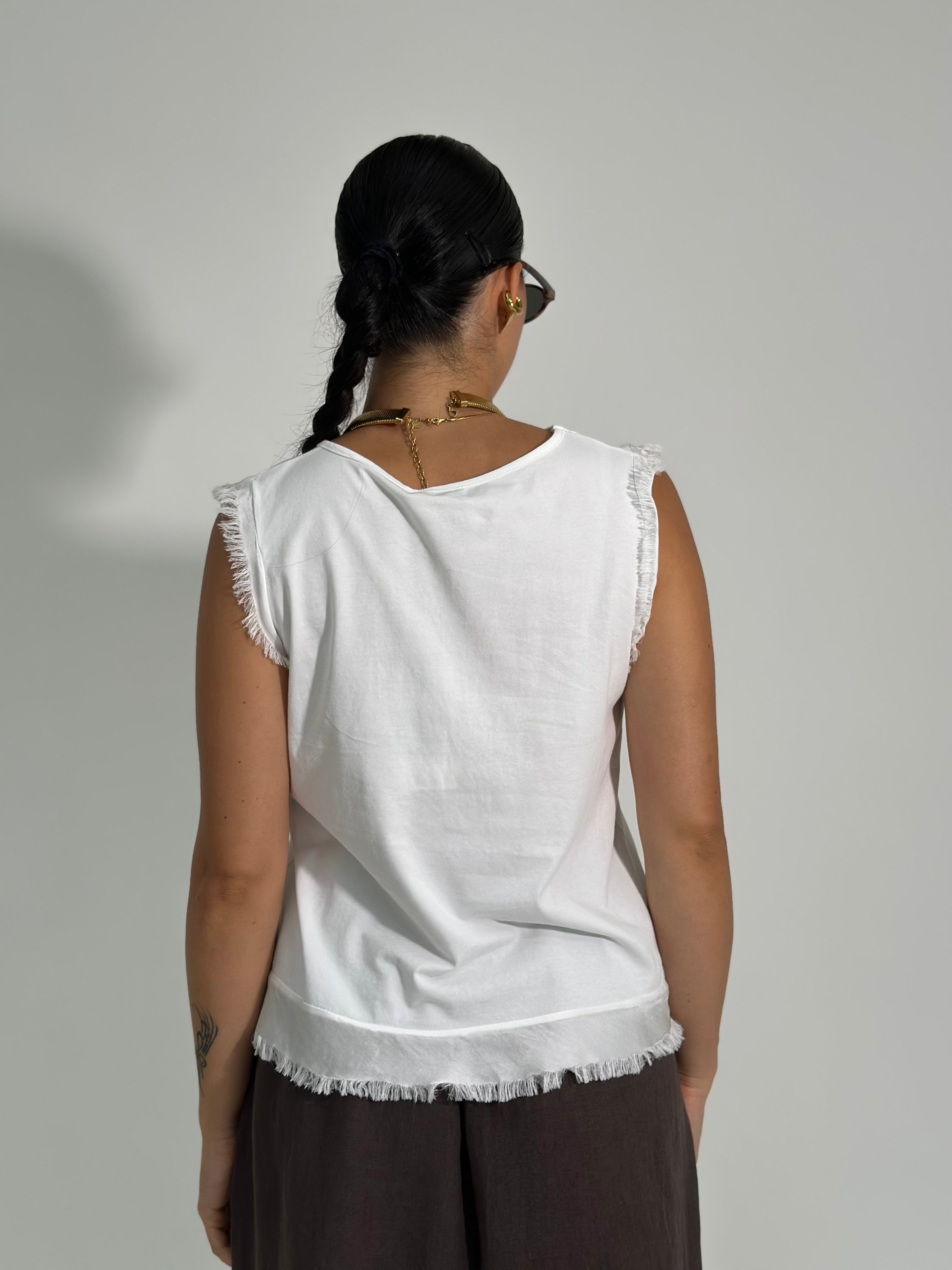 T-shirt satin taglio vivo A-76