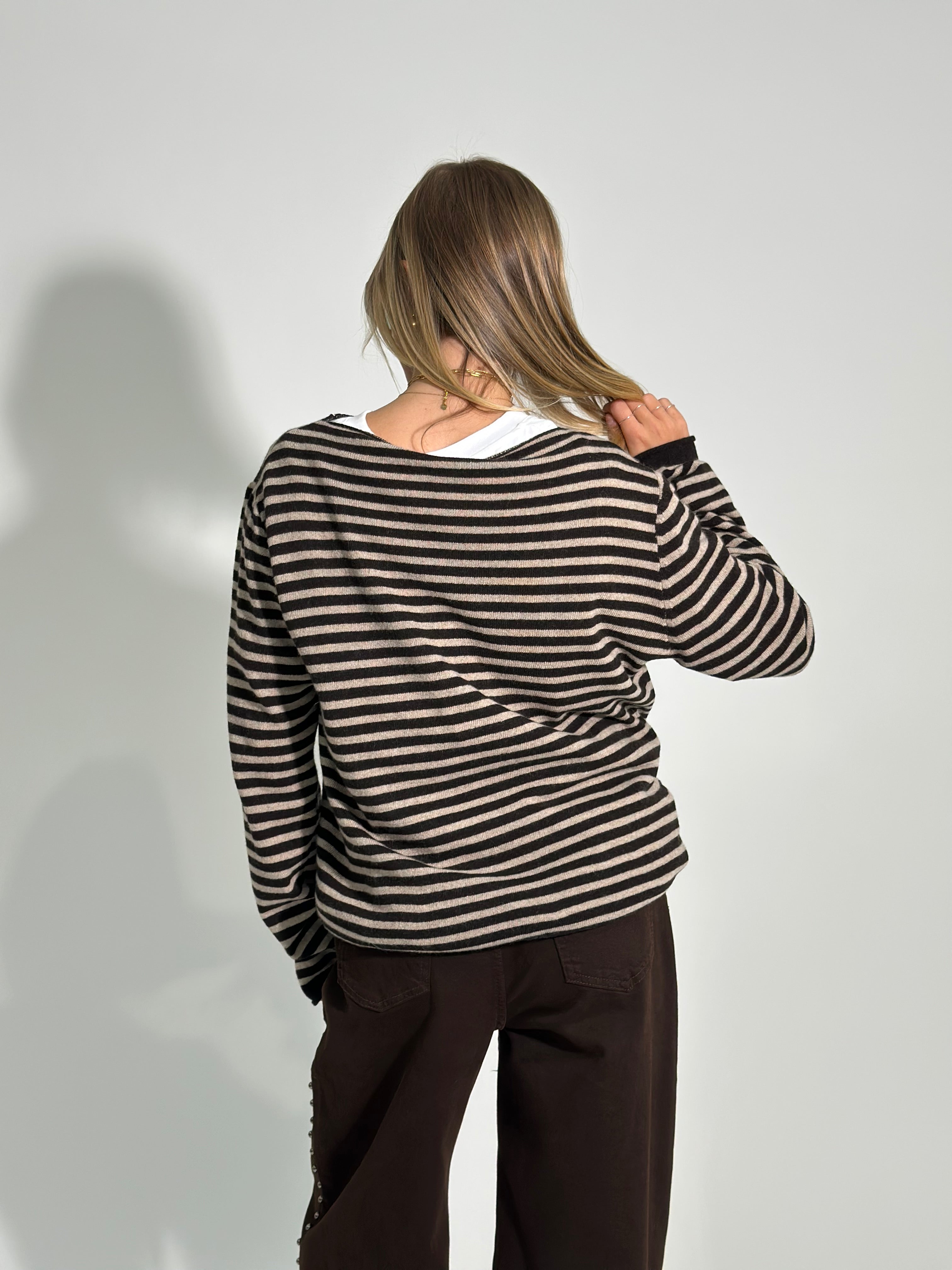 Maglia cashmere blend 6631 MORO-1