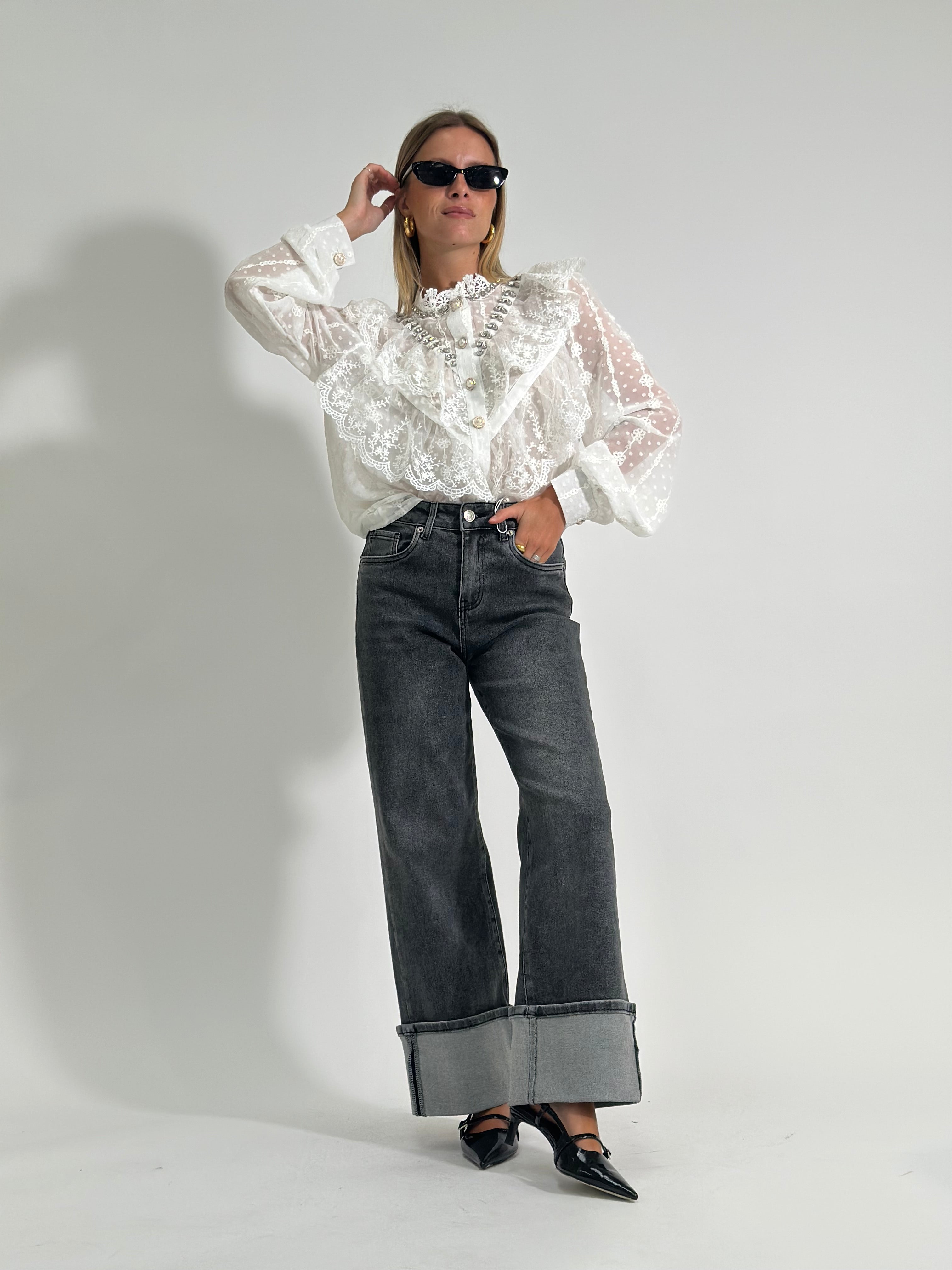 Jeans risvolto H3805