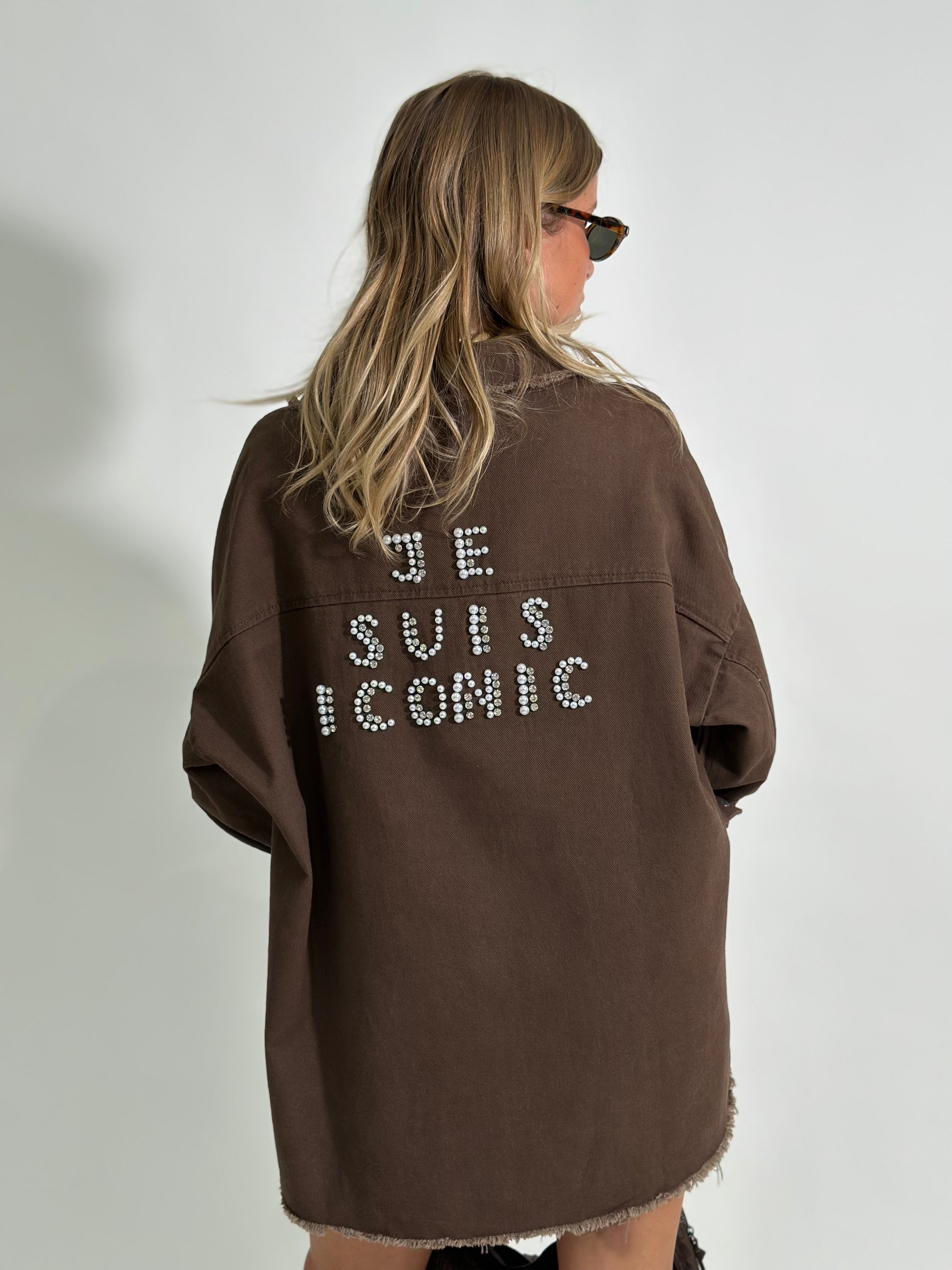 Giacca denim je suis iconic MC038J MARRONE