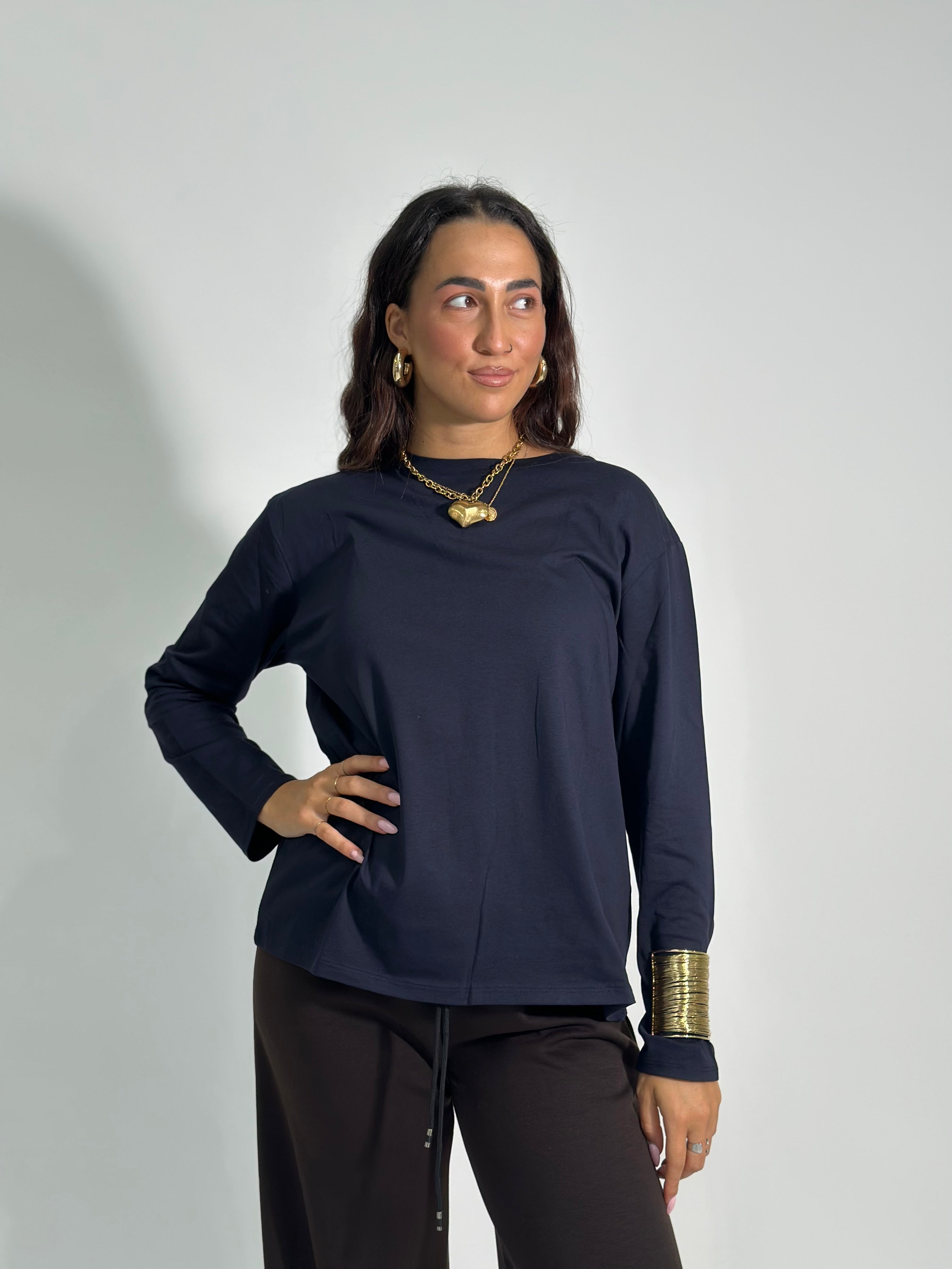 T-shirt lunga 23100 BLU