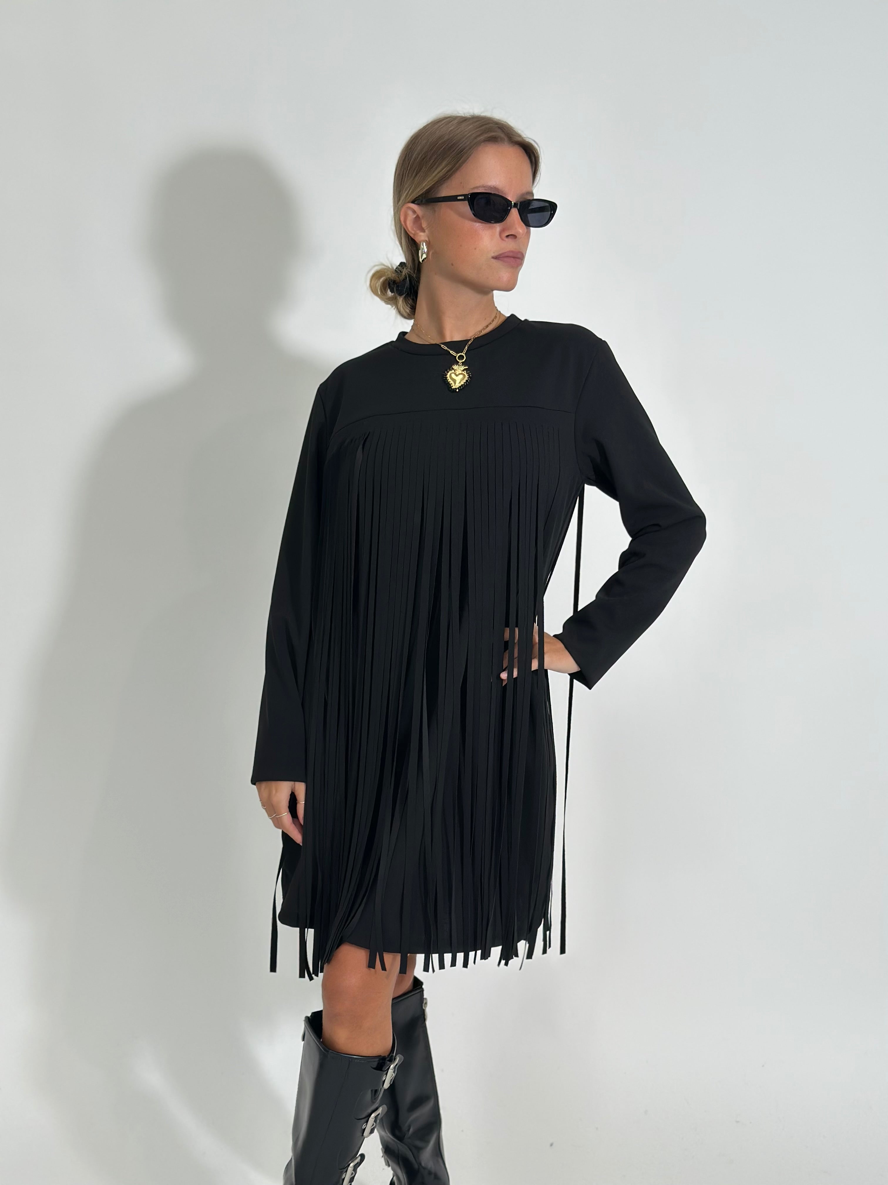 Abito frange 55808 NERO