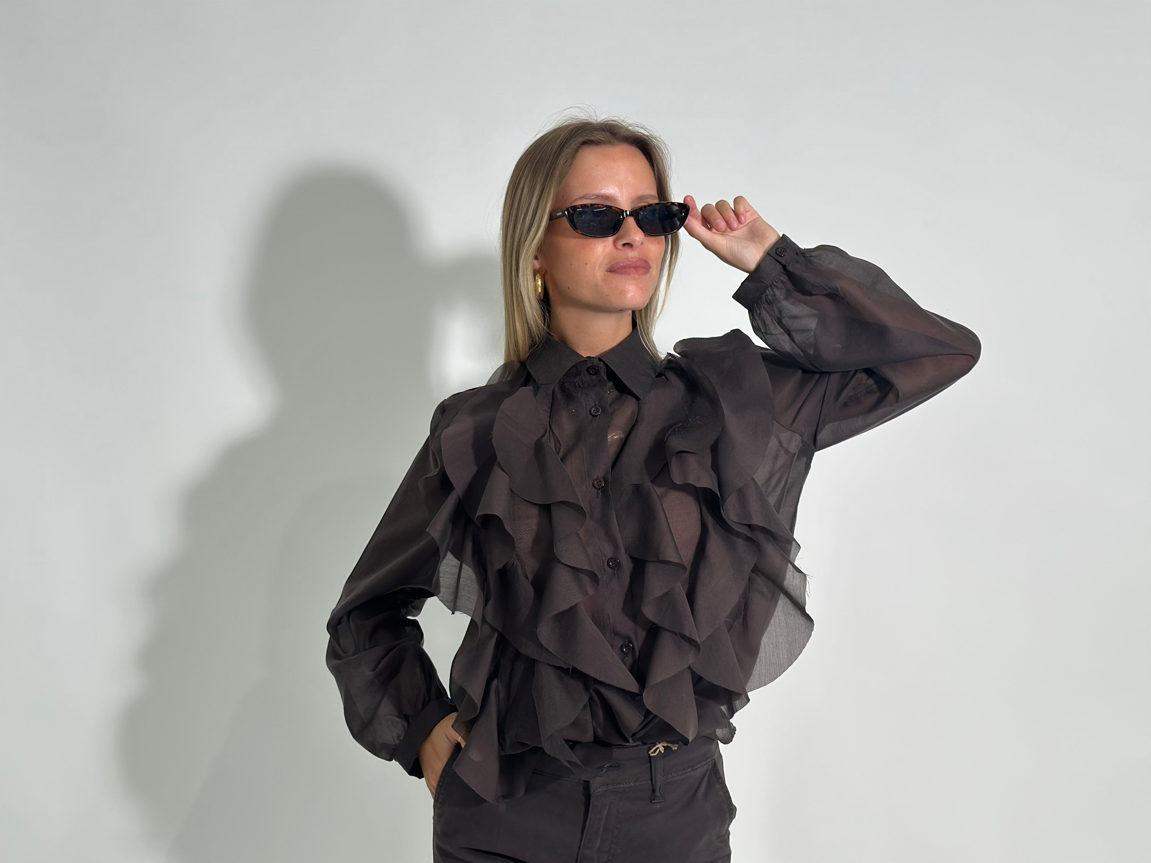 Camicia volant 27704 MARRONE
