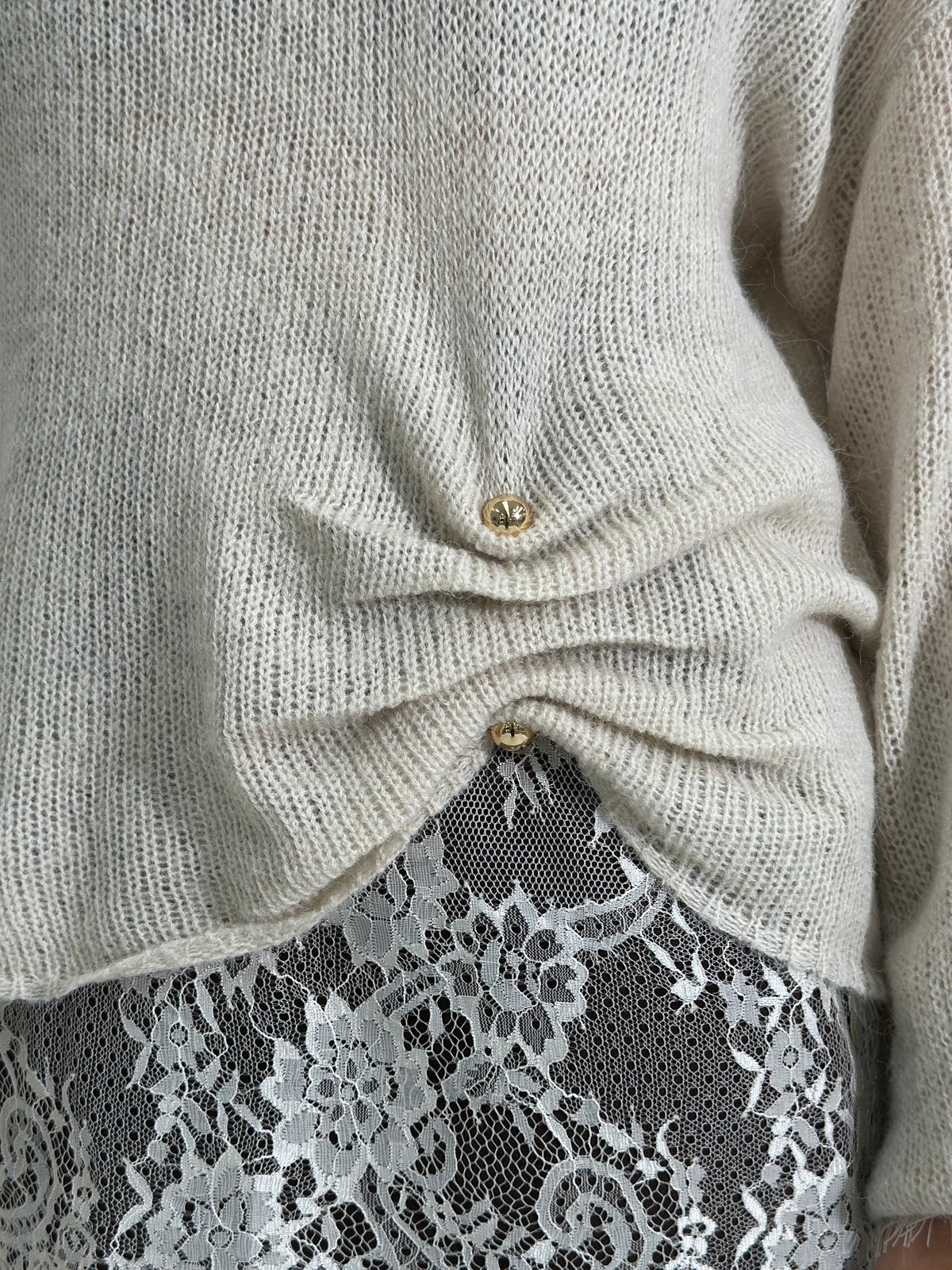 twinset  mohair+ pizzo 11756 BEIGE