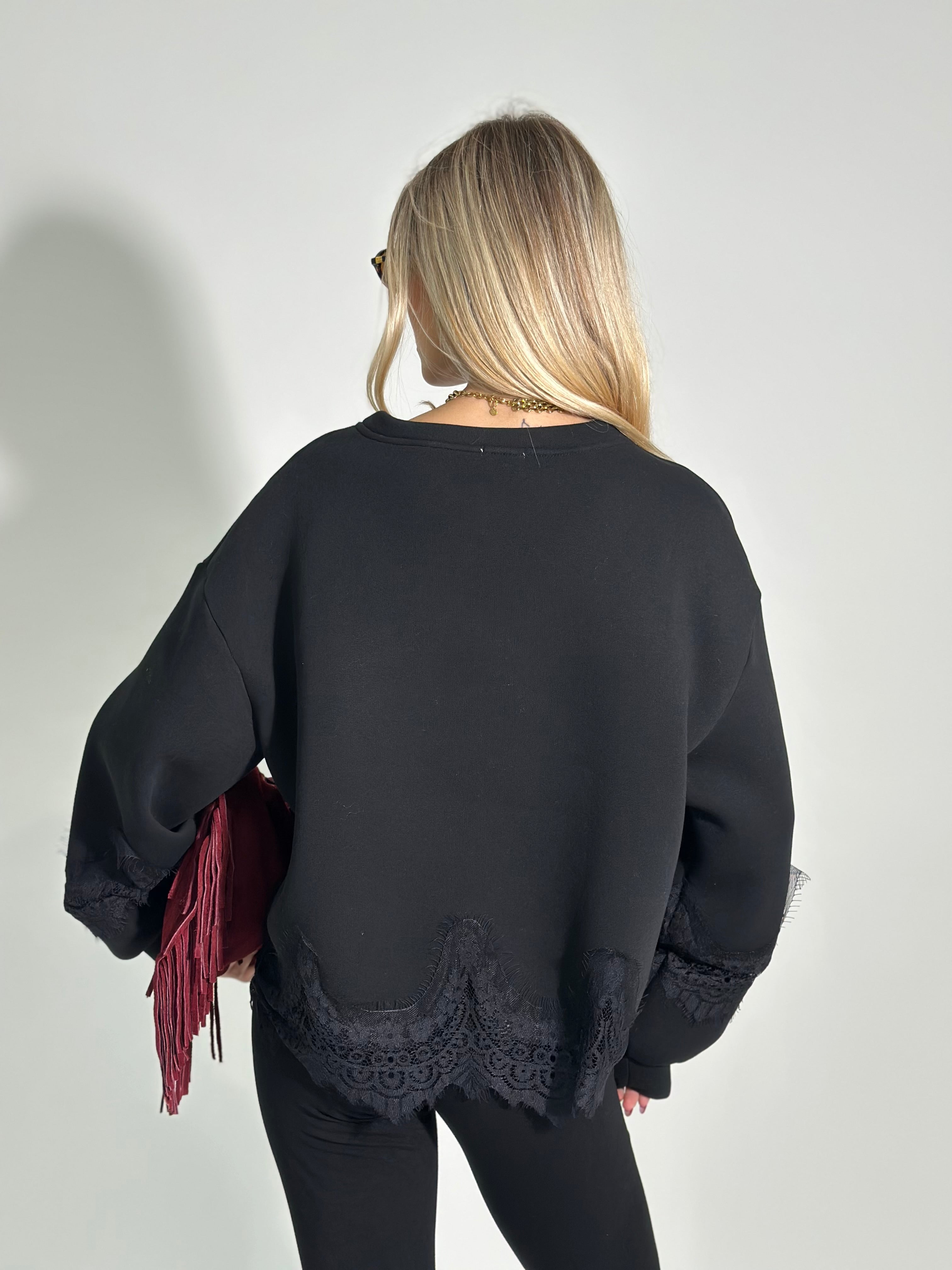 Felpa pizzo 9713 NERO