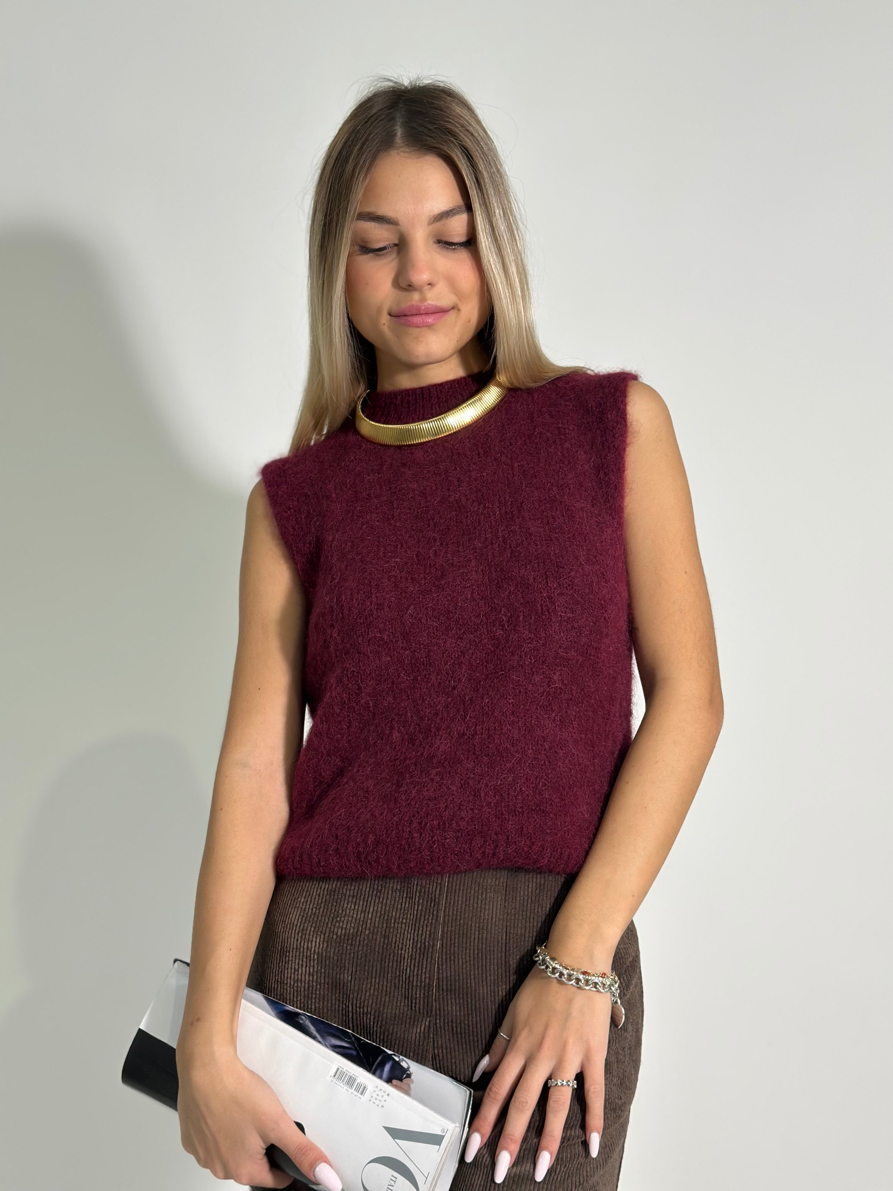 Gilet alpaca 25091 BURGUNDY