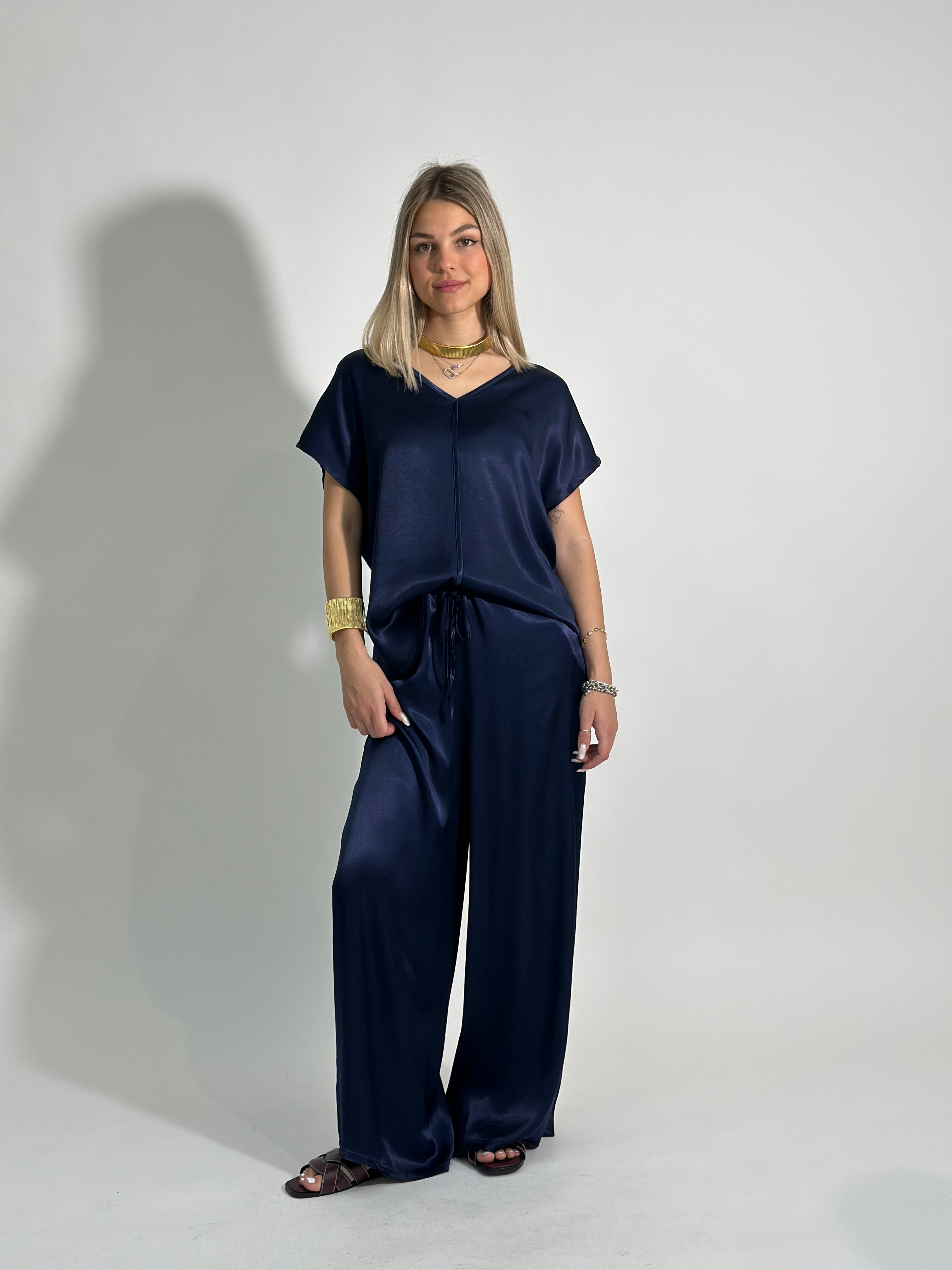 Pantalone satin coulisse 60006