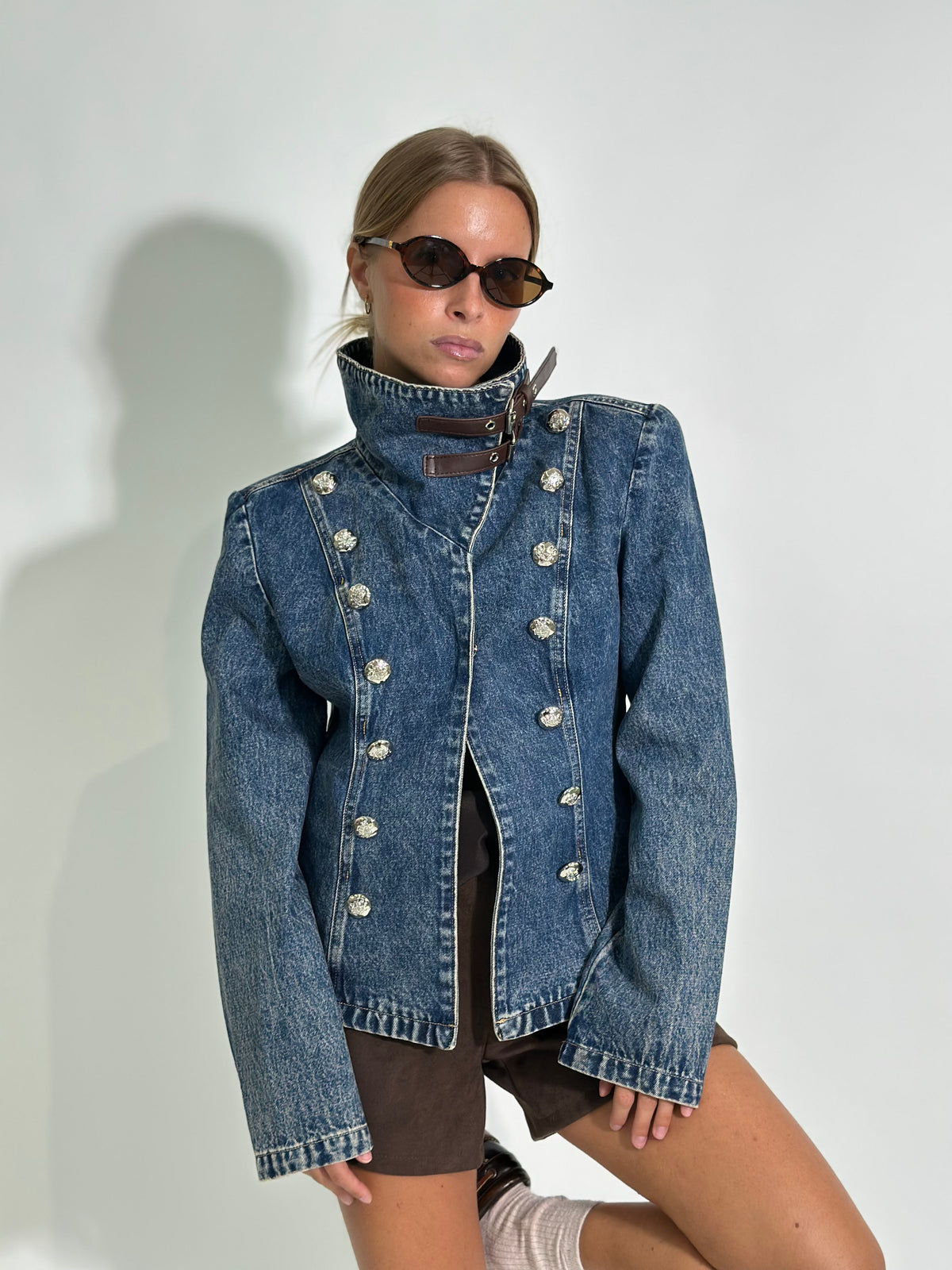 Giacca denim fibbie 2769