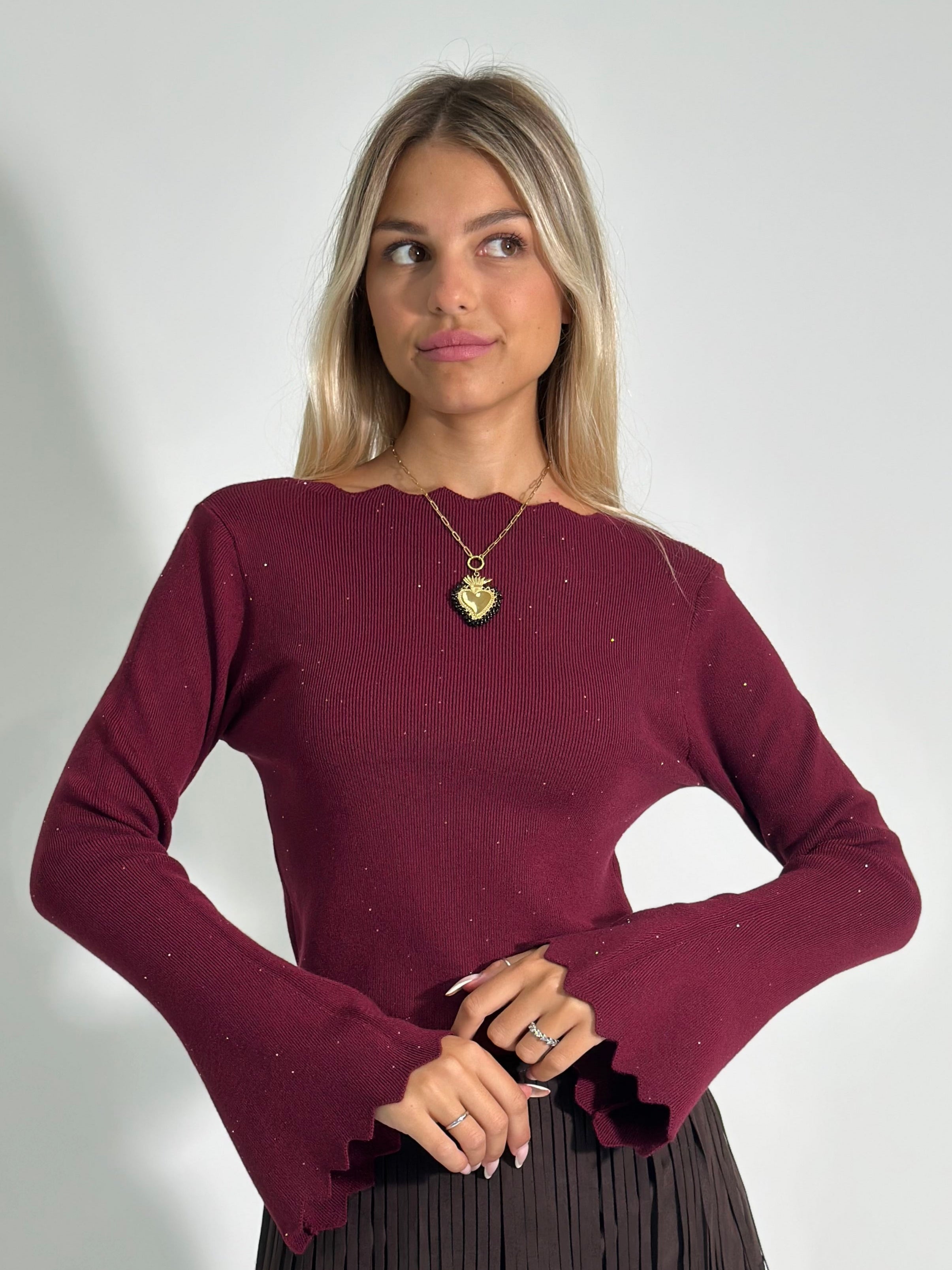 Maglia smerlo NZ5513 BURGUNDY