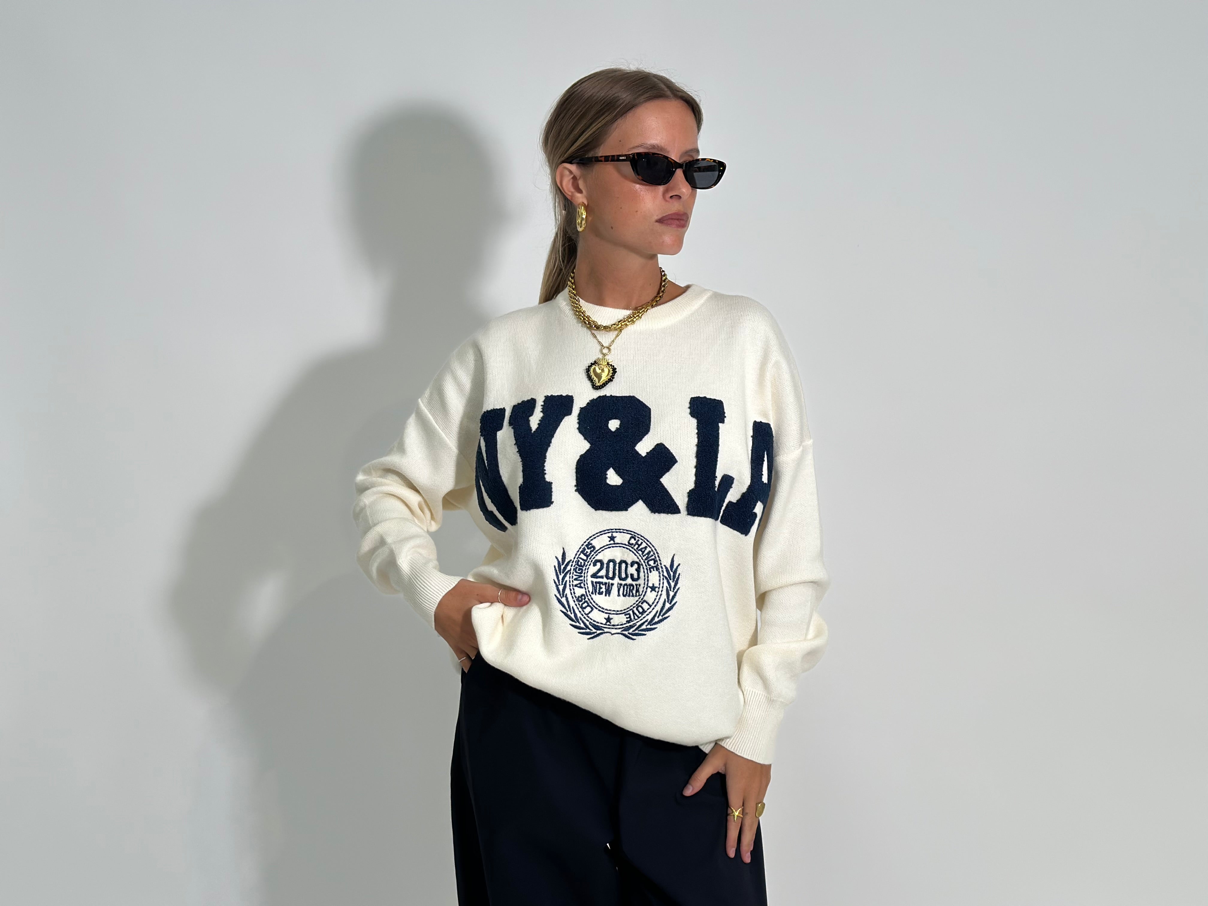 Maglia NY S11127 PANNA