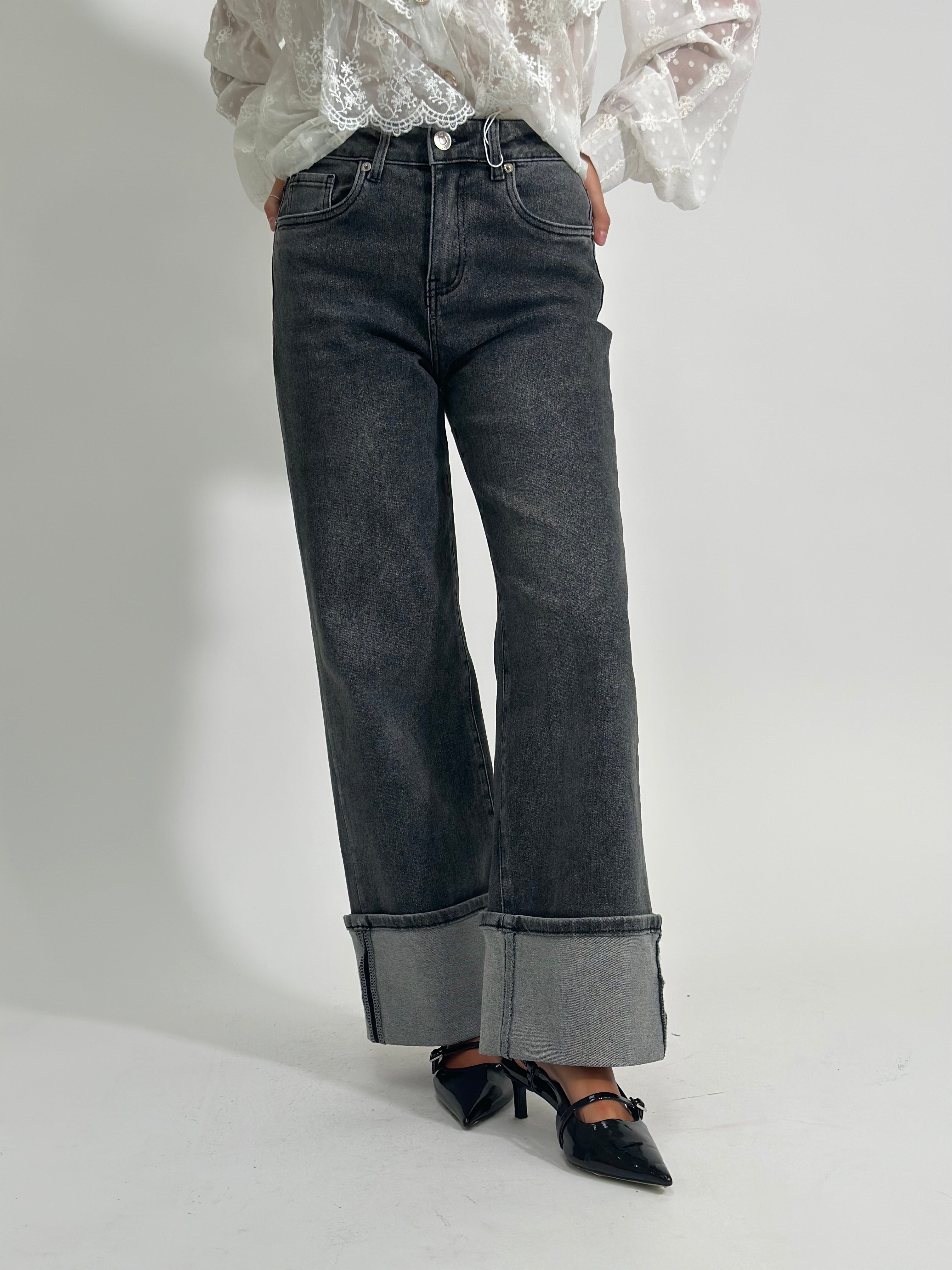 Jeans risvolto H3805