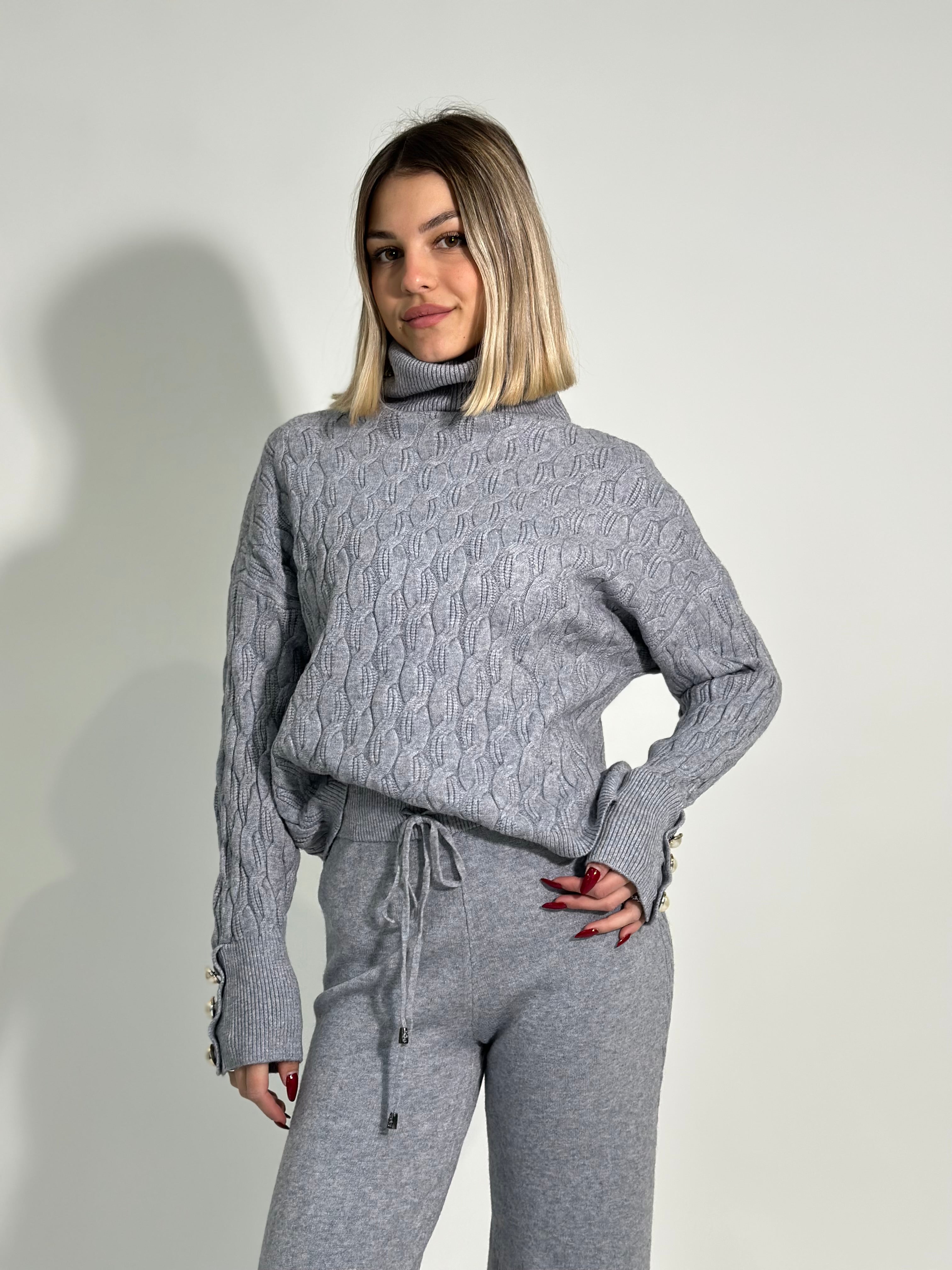 Completo trecce bottoni C648