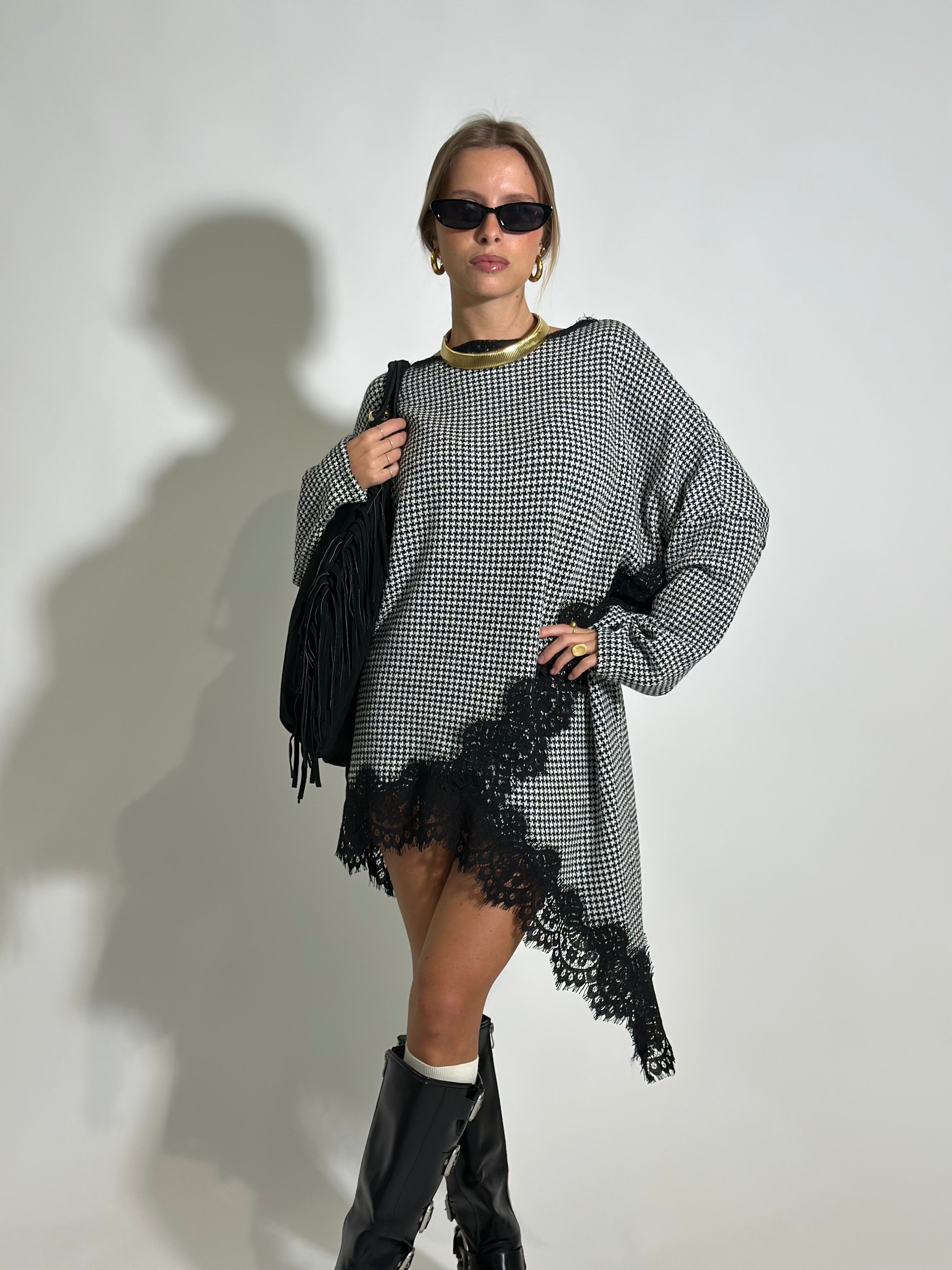 Felpa pied de poule lurex 80370