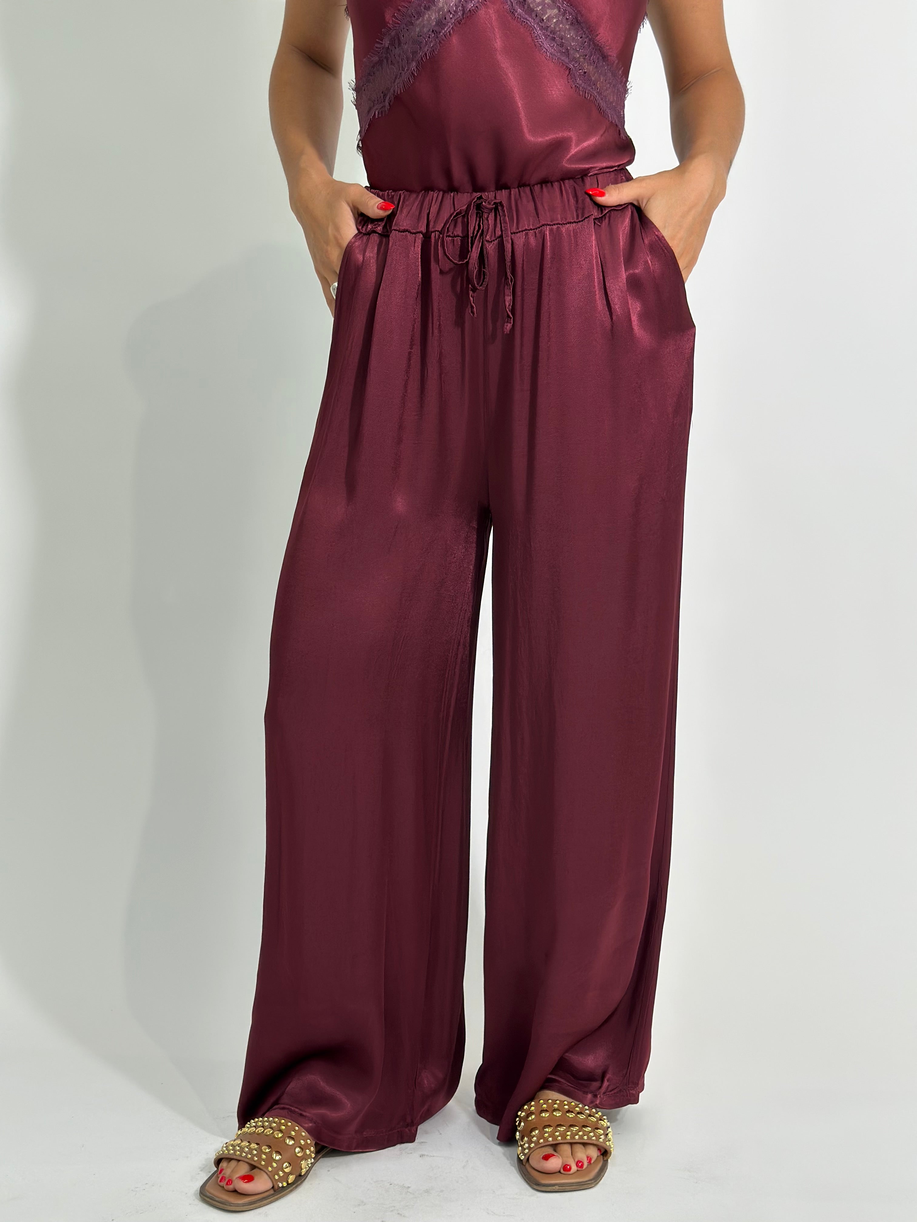 Pantalone satin coulisse 60006