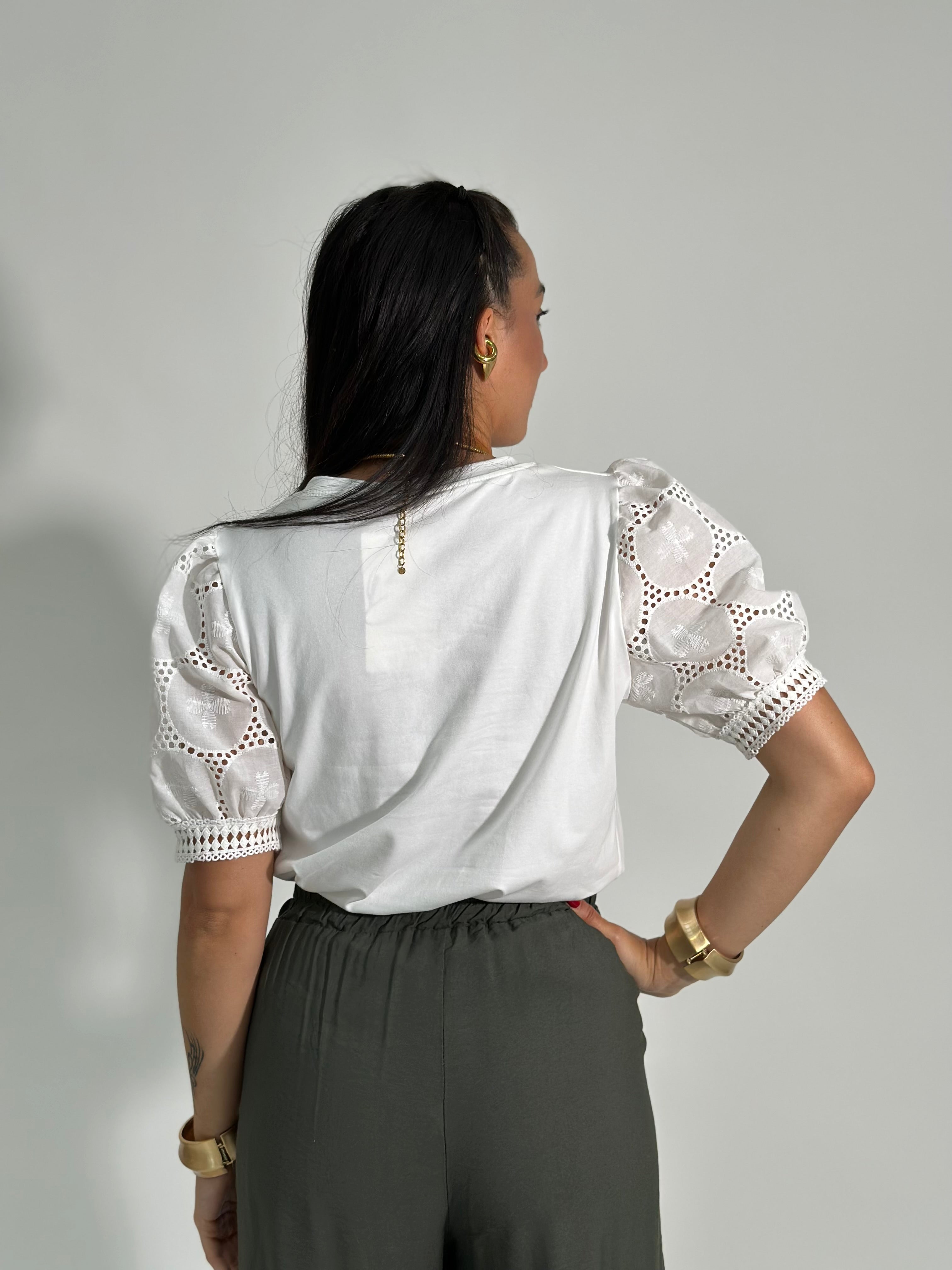 Maglia maniche sangallo 4684