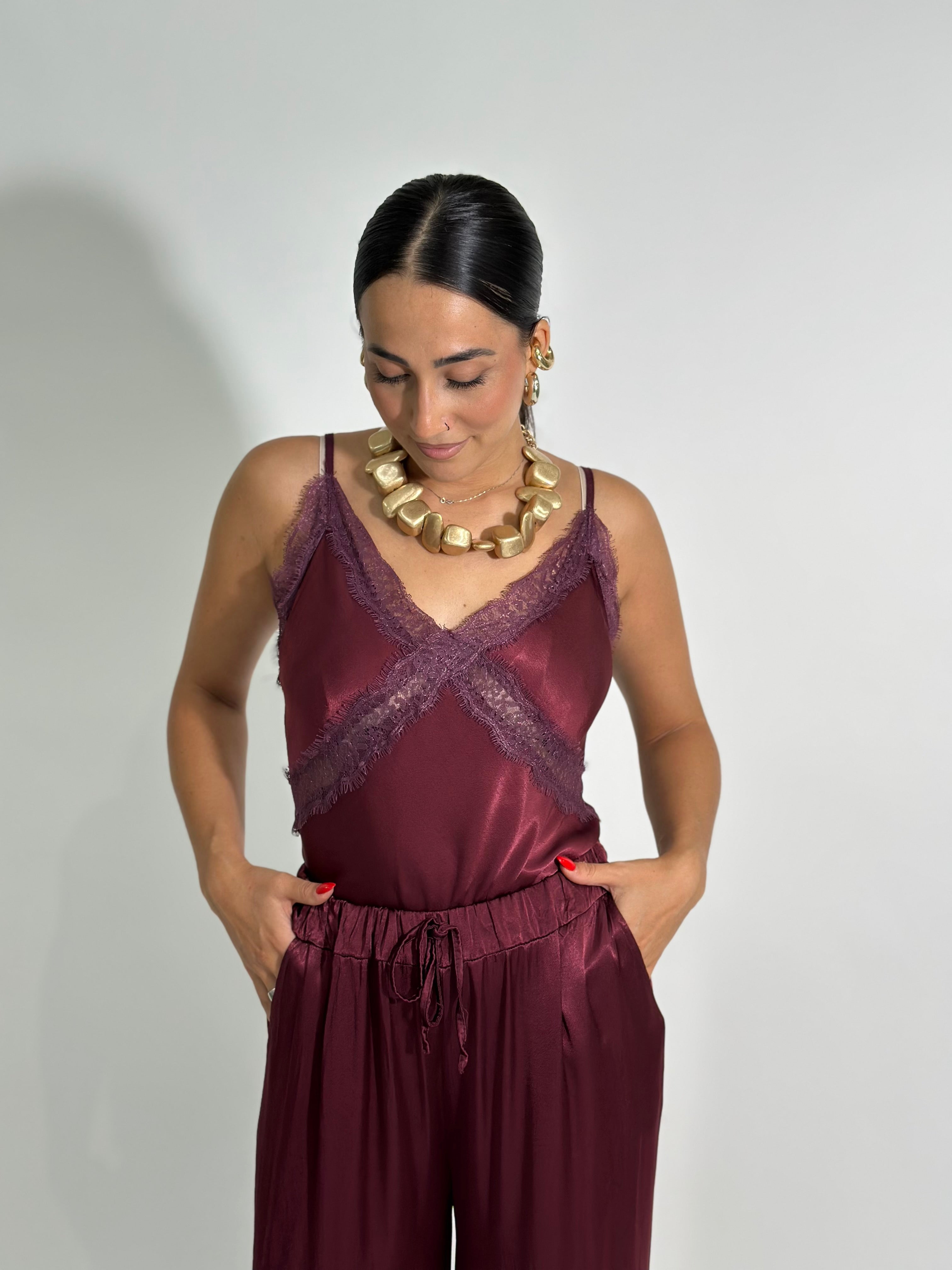 Top satin pizzo 80228