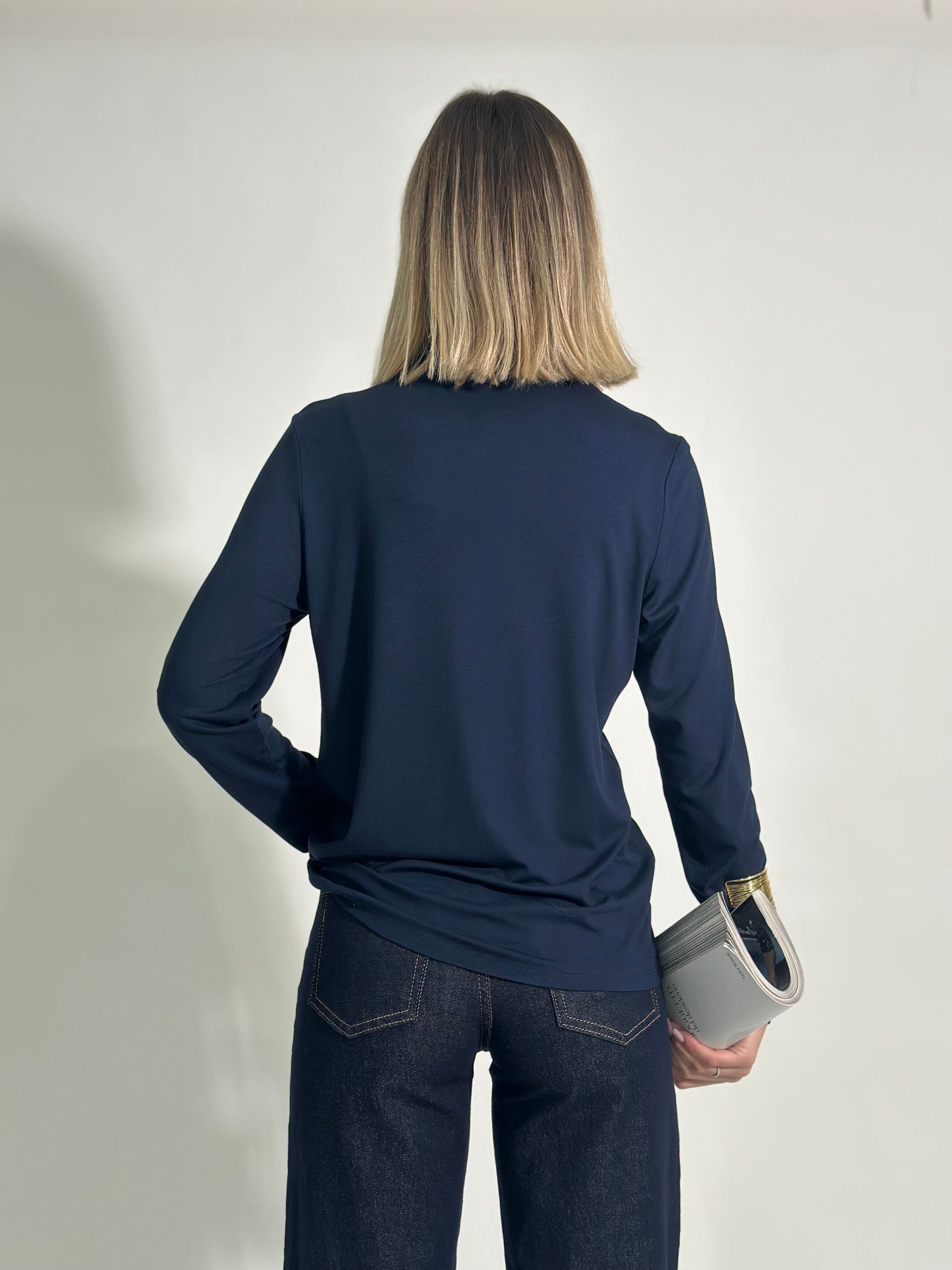 Camicia jersey 28163 BLU