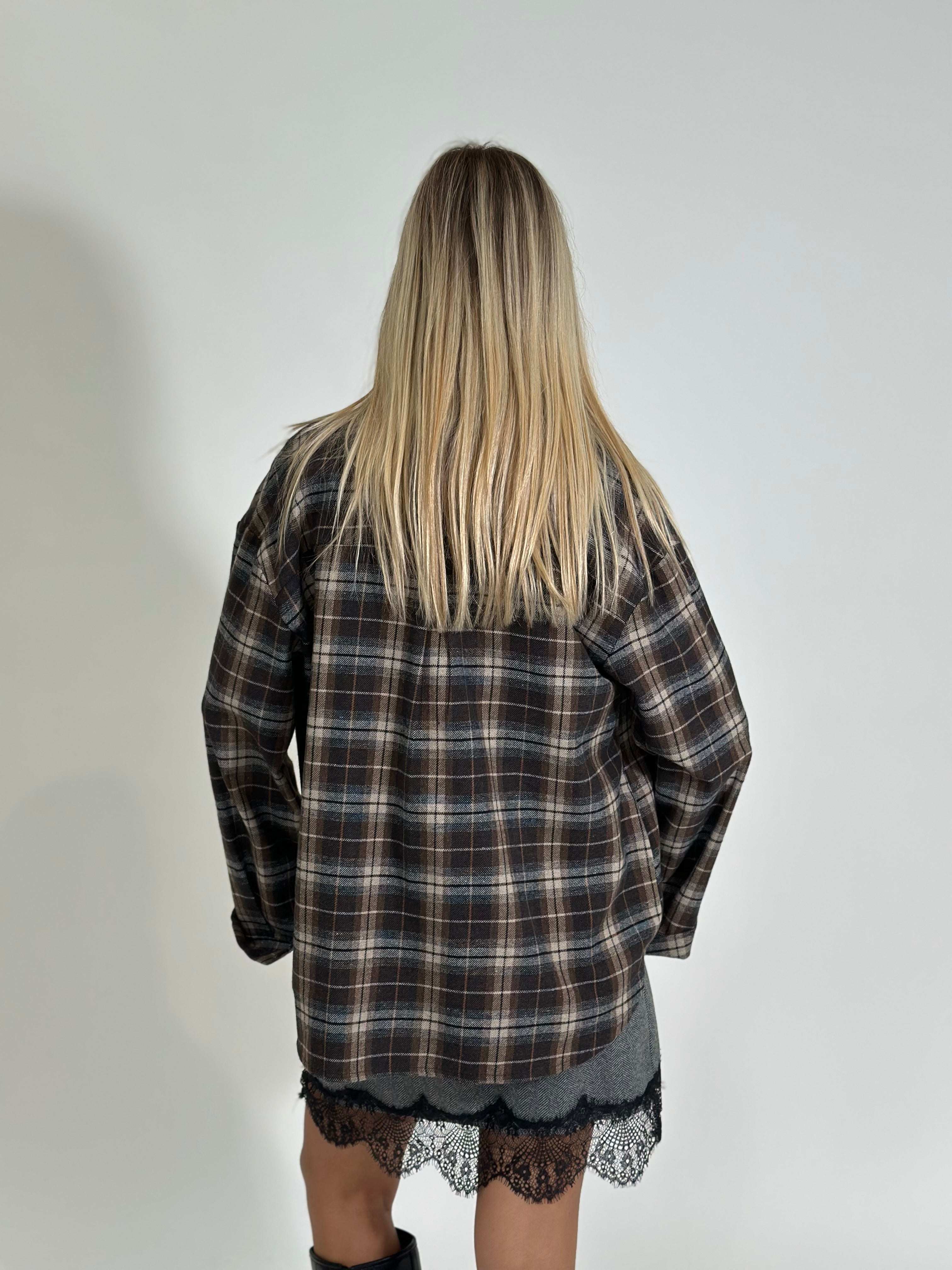 Camicia check 25864 MORO
