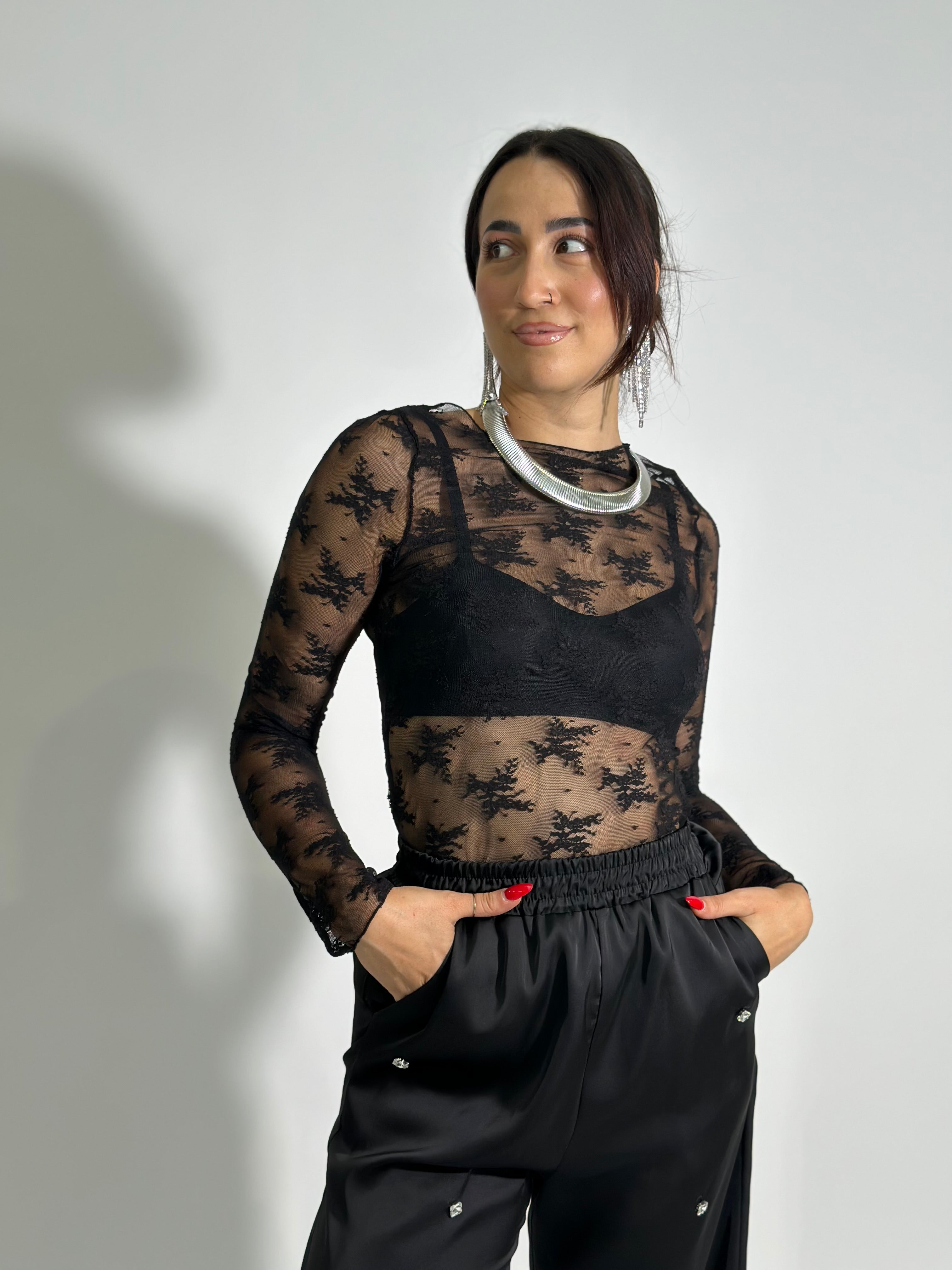 Maglia pizzo 27543 NERO