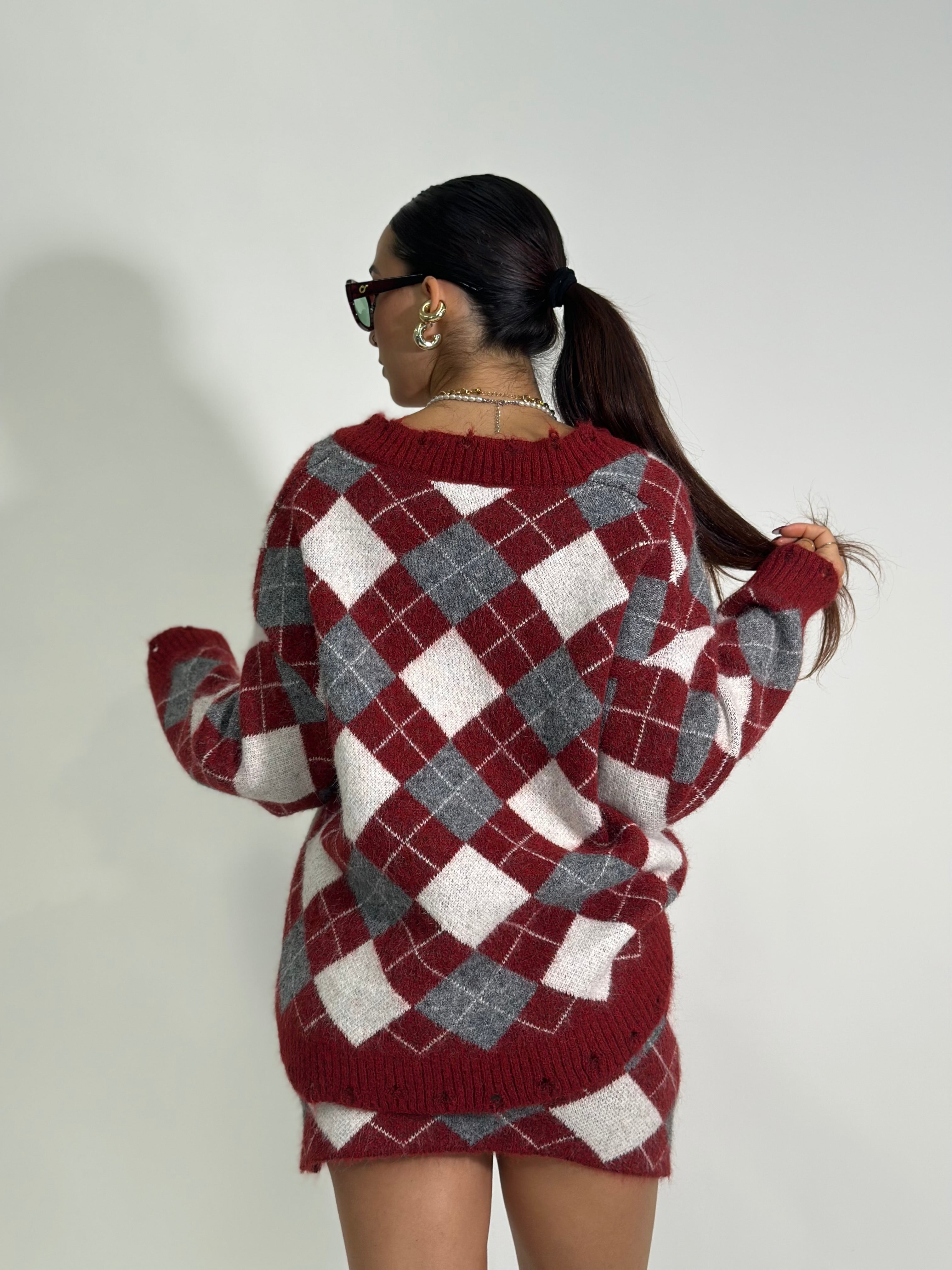 Completo rombi 2595 BURGUNDY