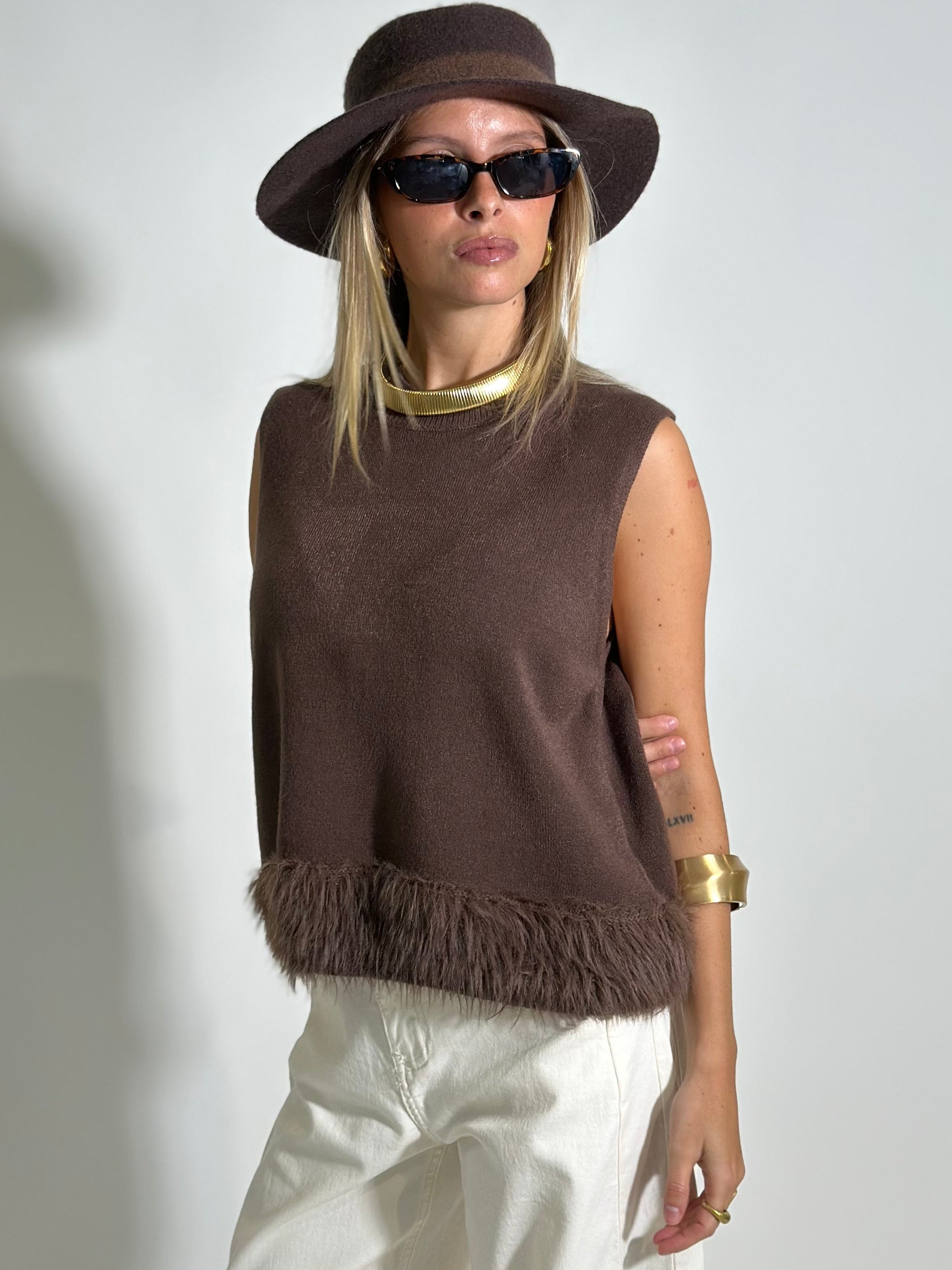 Gilet fluffy 6249 MORO