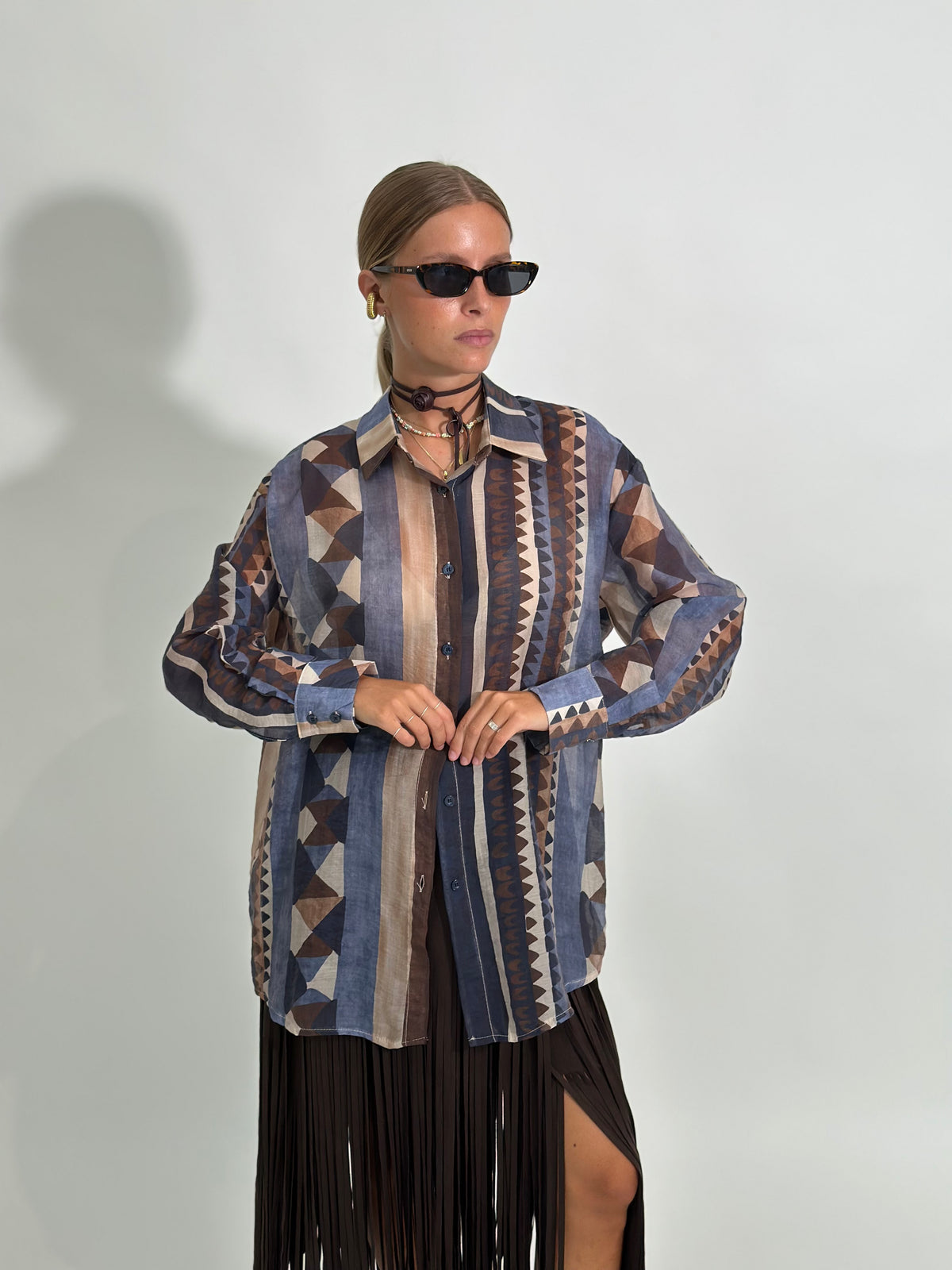 Camicia fantasia 6617 BLU
